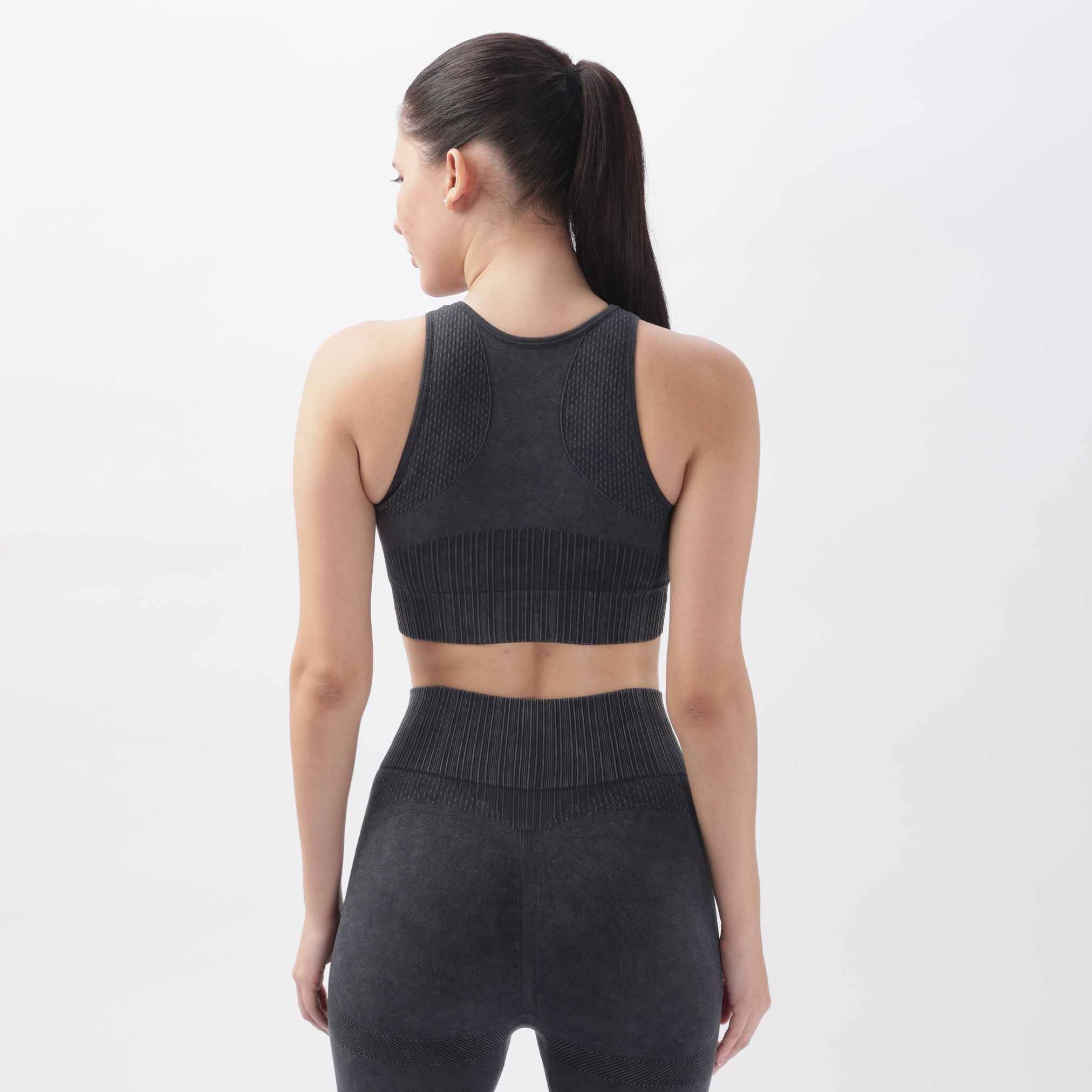 Fade Look Knitted Push-Up Bra Fitness Vest