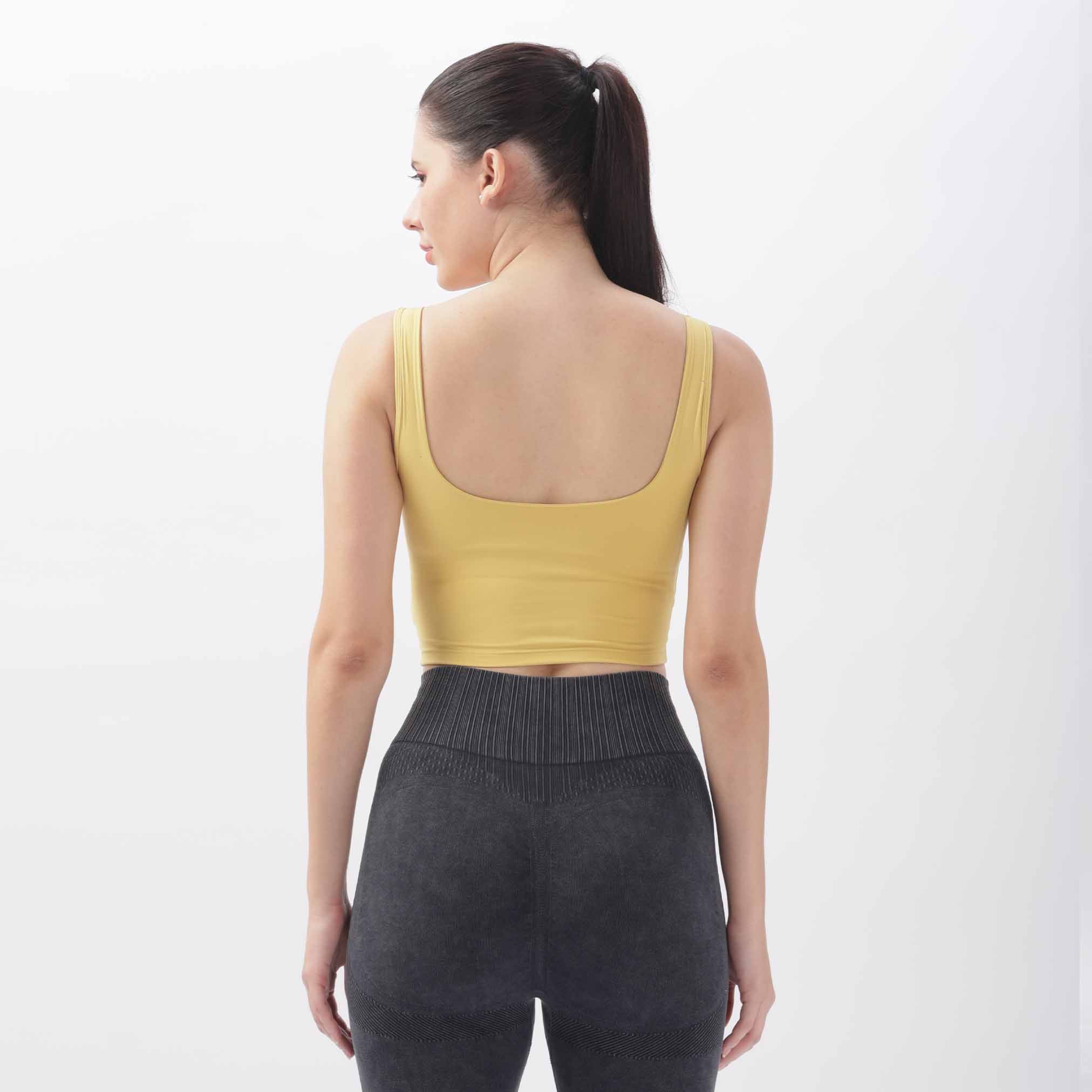 Women High Support Open Back Gym Crop Top