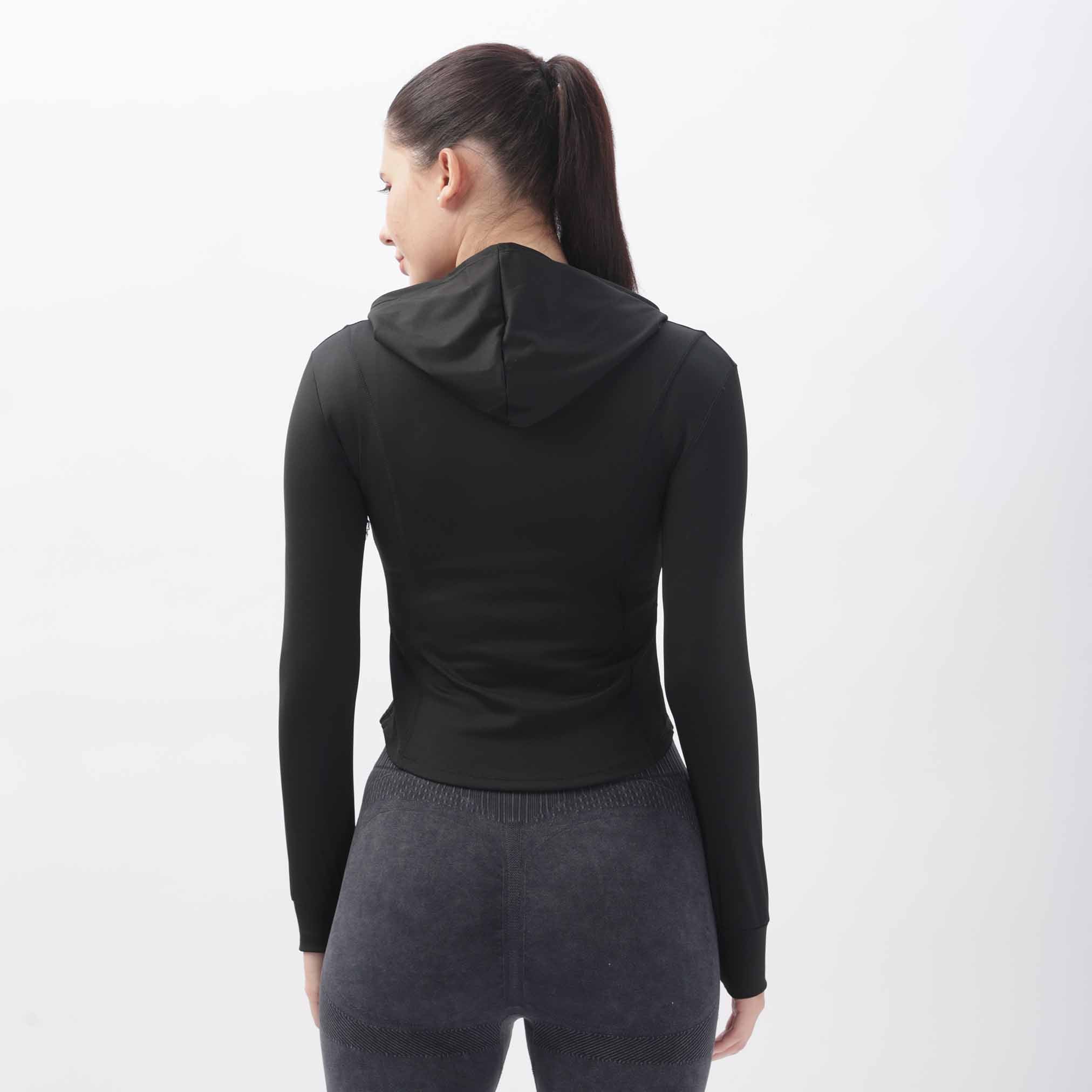 Women's Slim-Fit Yoga Coat with Hoodie