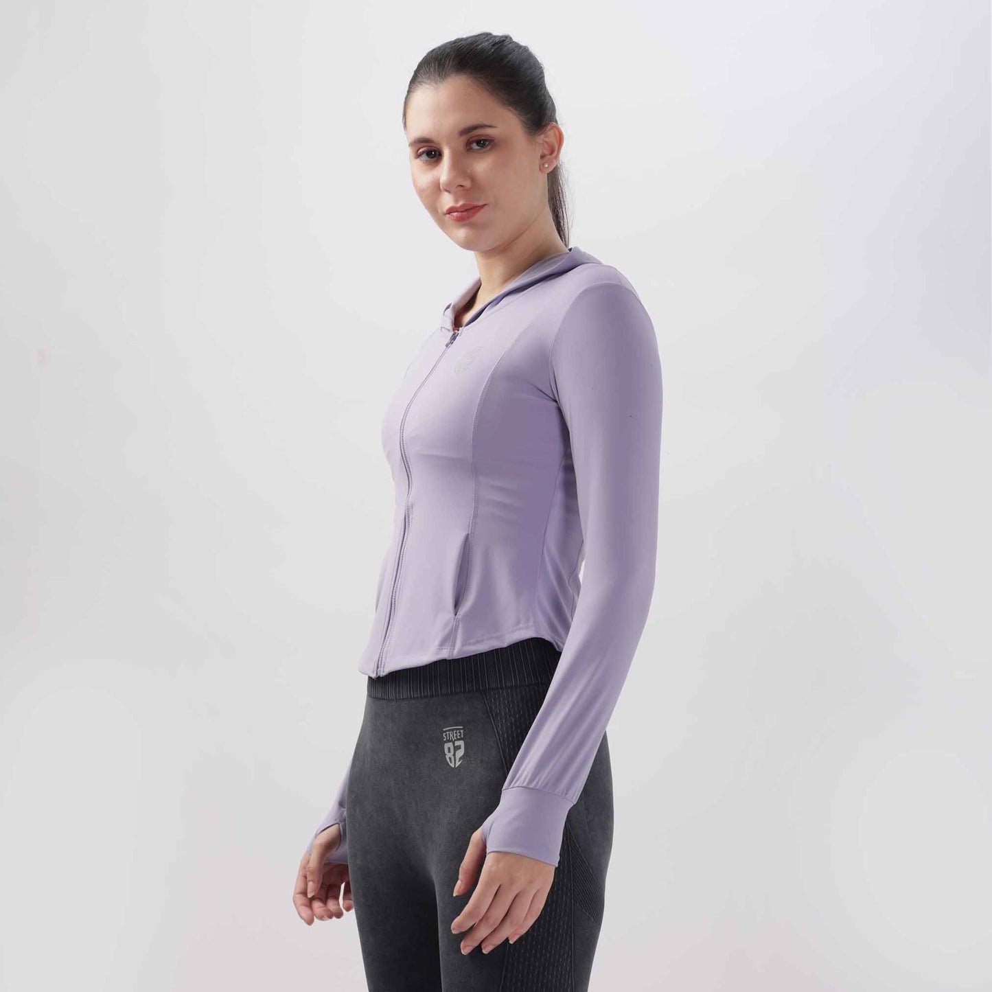 Women's Slim-Fit Yoga Coat with Hoodie