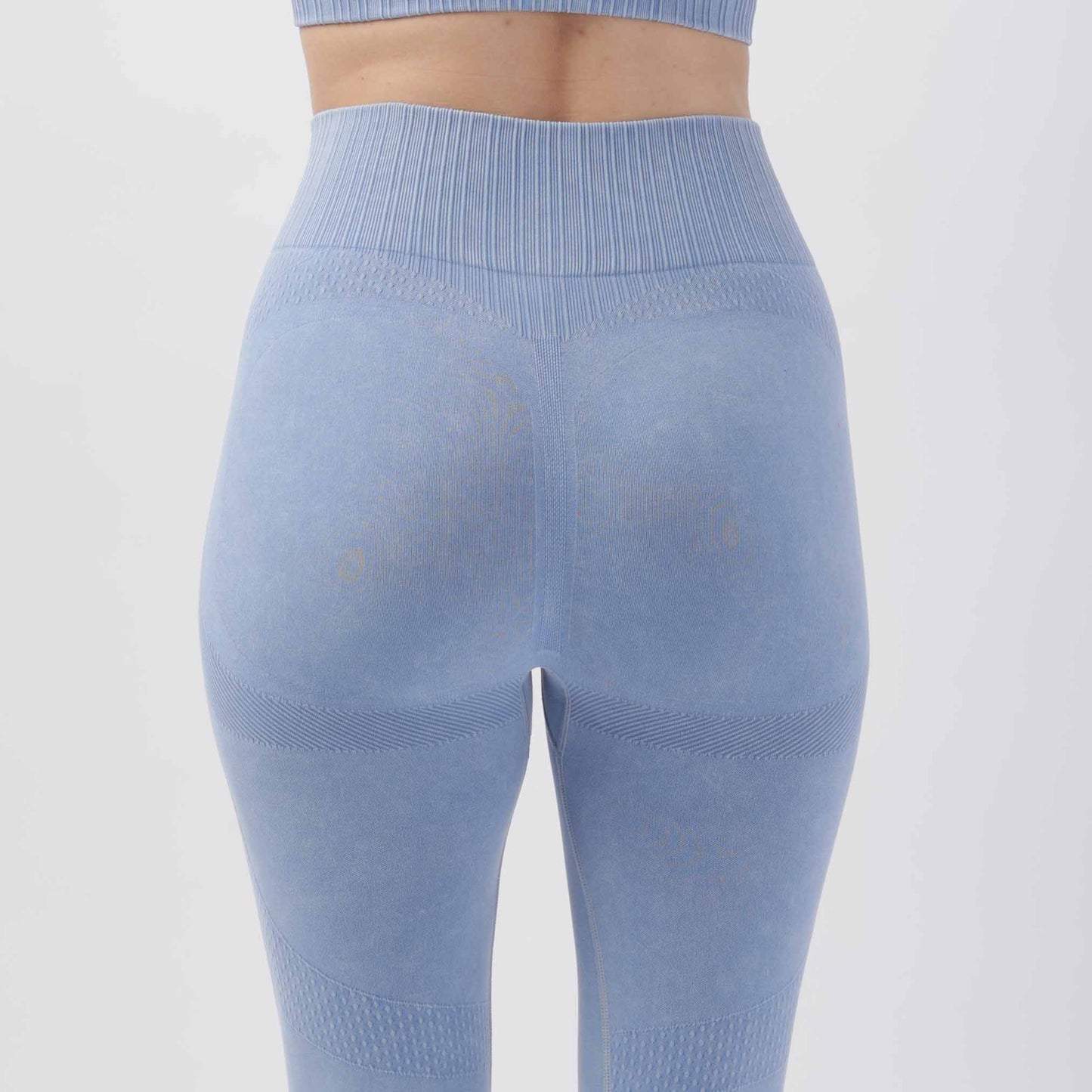 Solid fade look knitted High Waisted Gym Wear Leggings