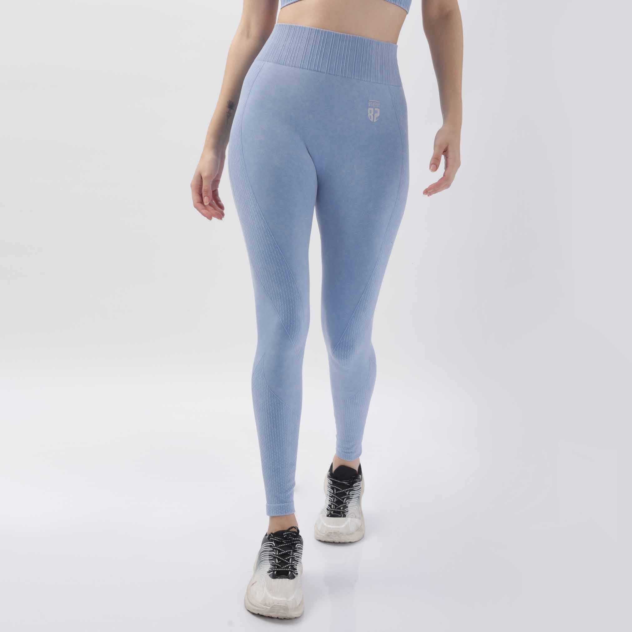 Solid fade look knitted High Waisted Gym Wear Leggings