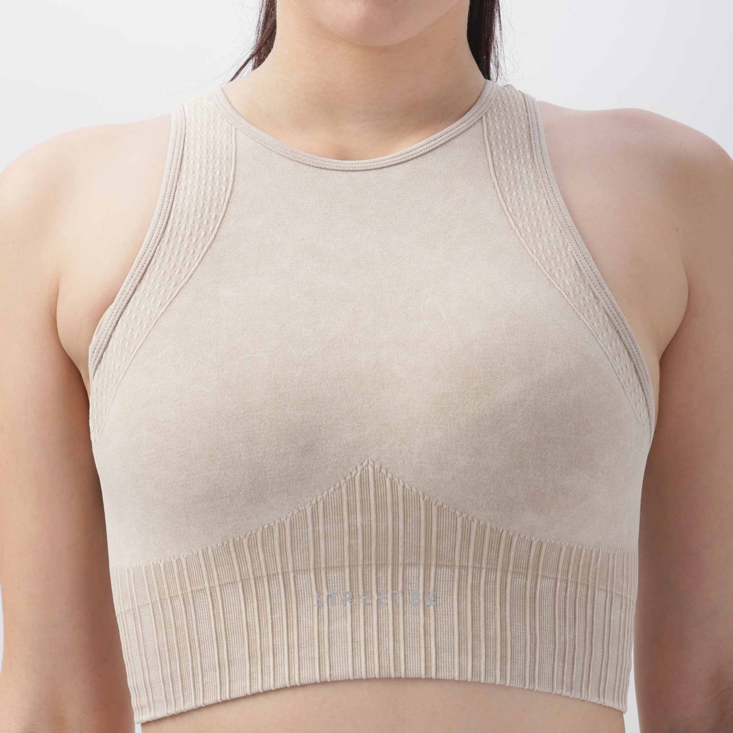 Fade Look Knitted Push-Up Bra Fitness Vest