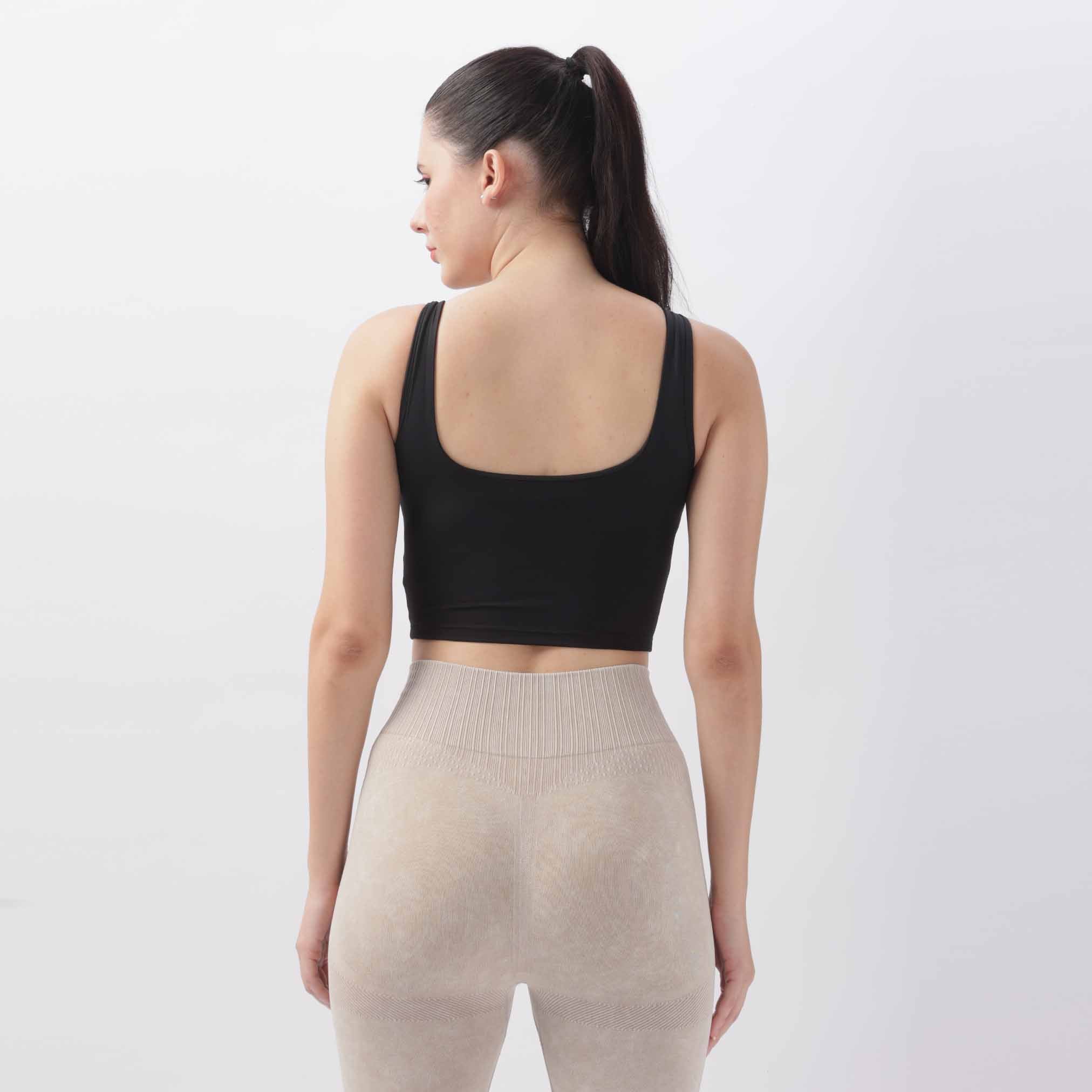 Women High Support Open Back Gym Crop Top