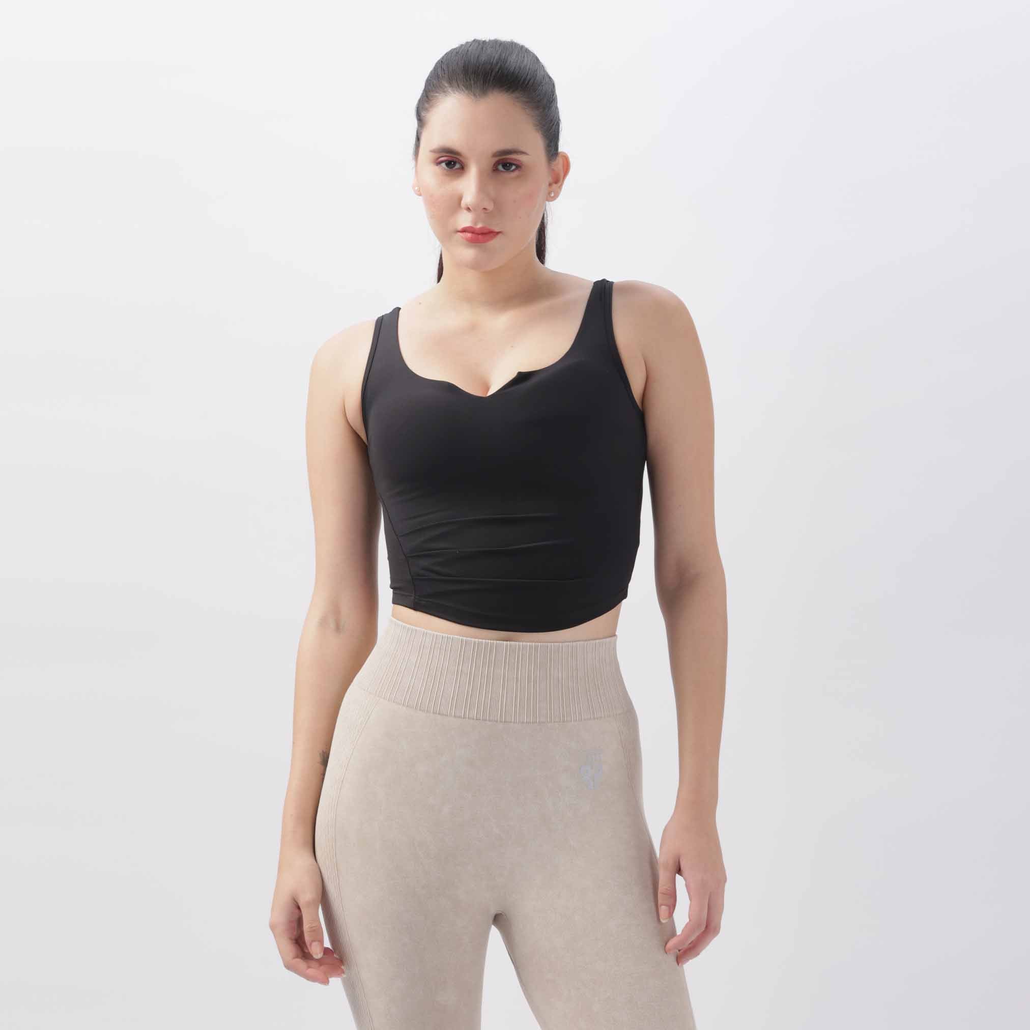 Women High Support Open Back Gym Crop Top