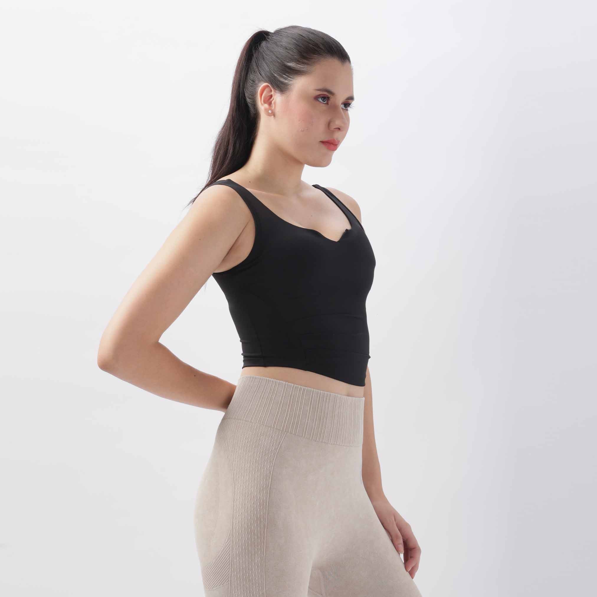 Women High Support Open Back Gym Crop Top