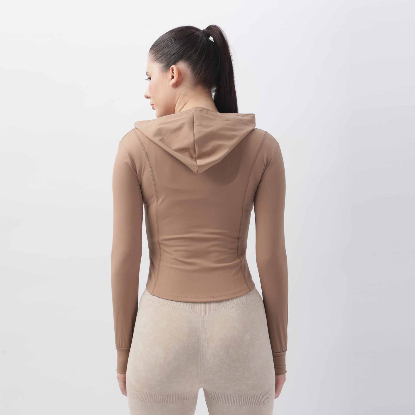 Women's Slim-Fit Yoga Coat with Hoodie