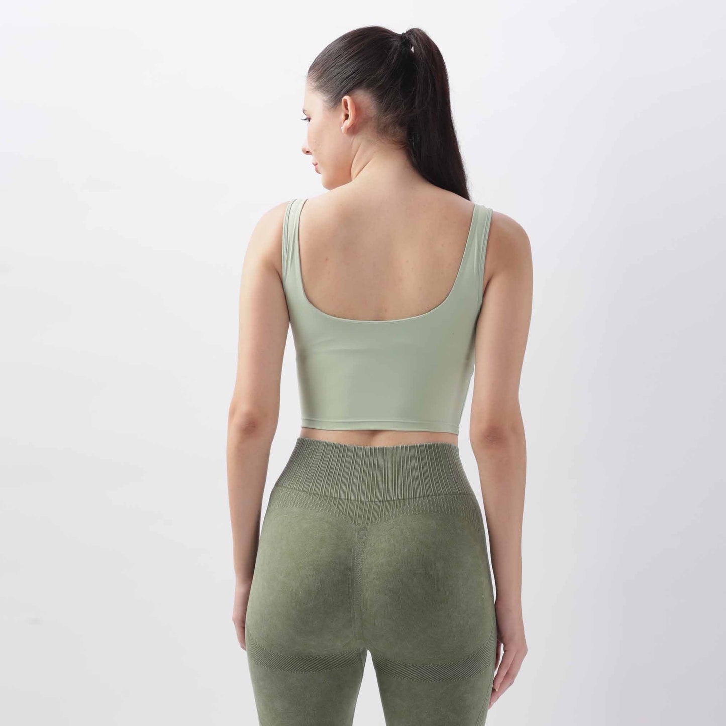 Women High Support Open Back Gym Crop Top