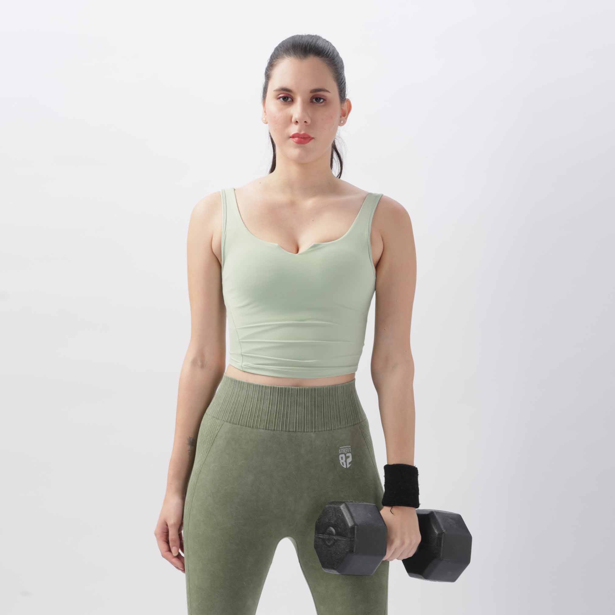 Women High Support Open Back Gym Crop Top