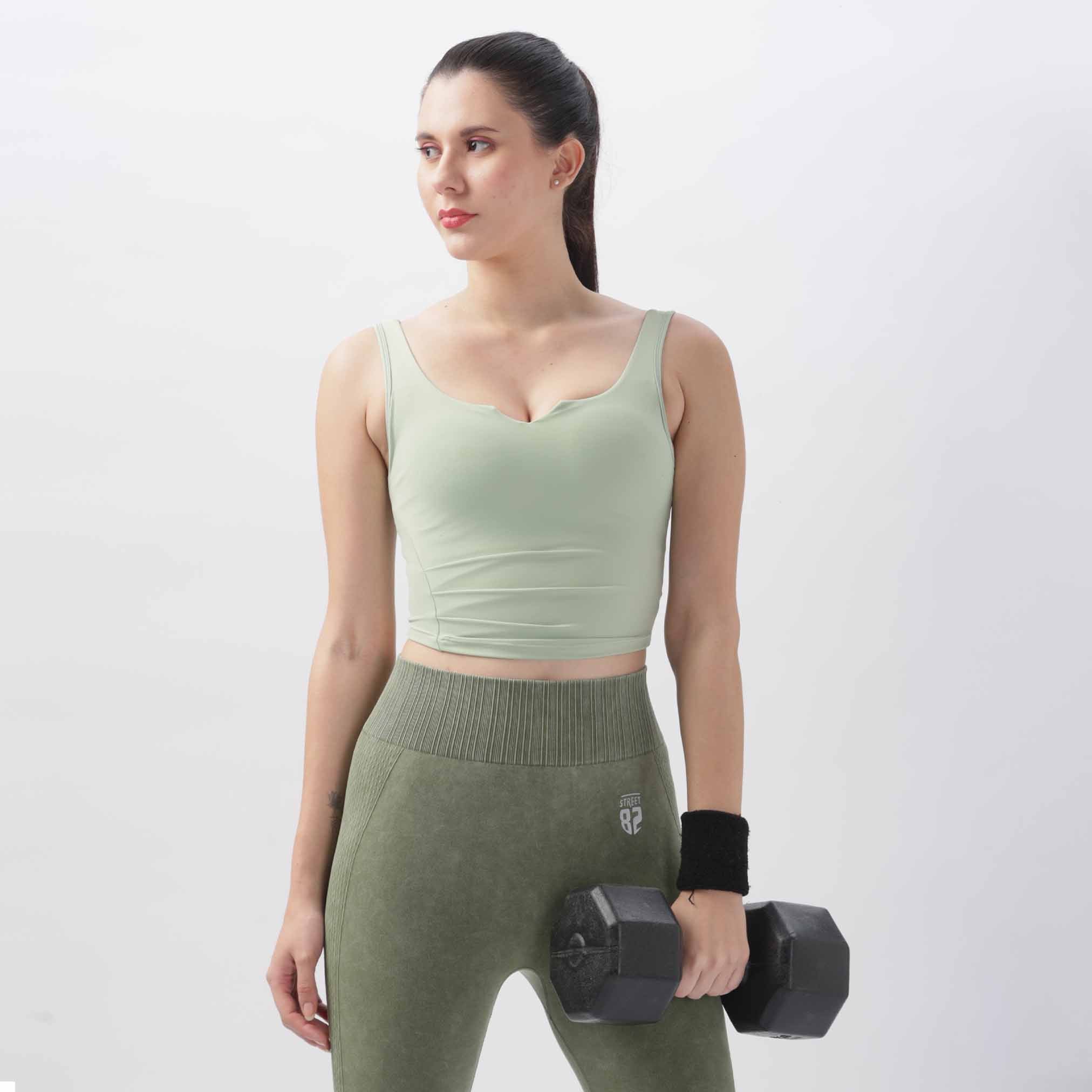 Women High Support Open Back Gym Crop Top