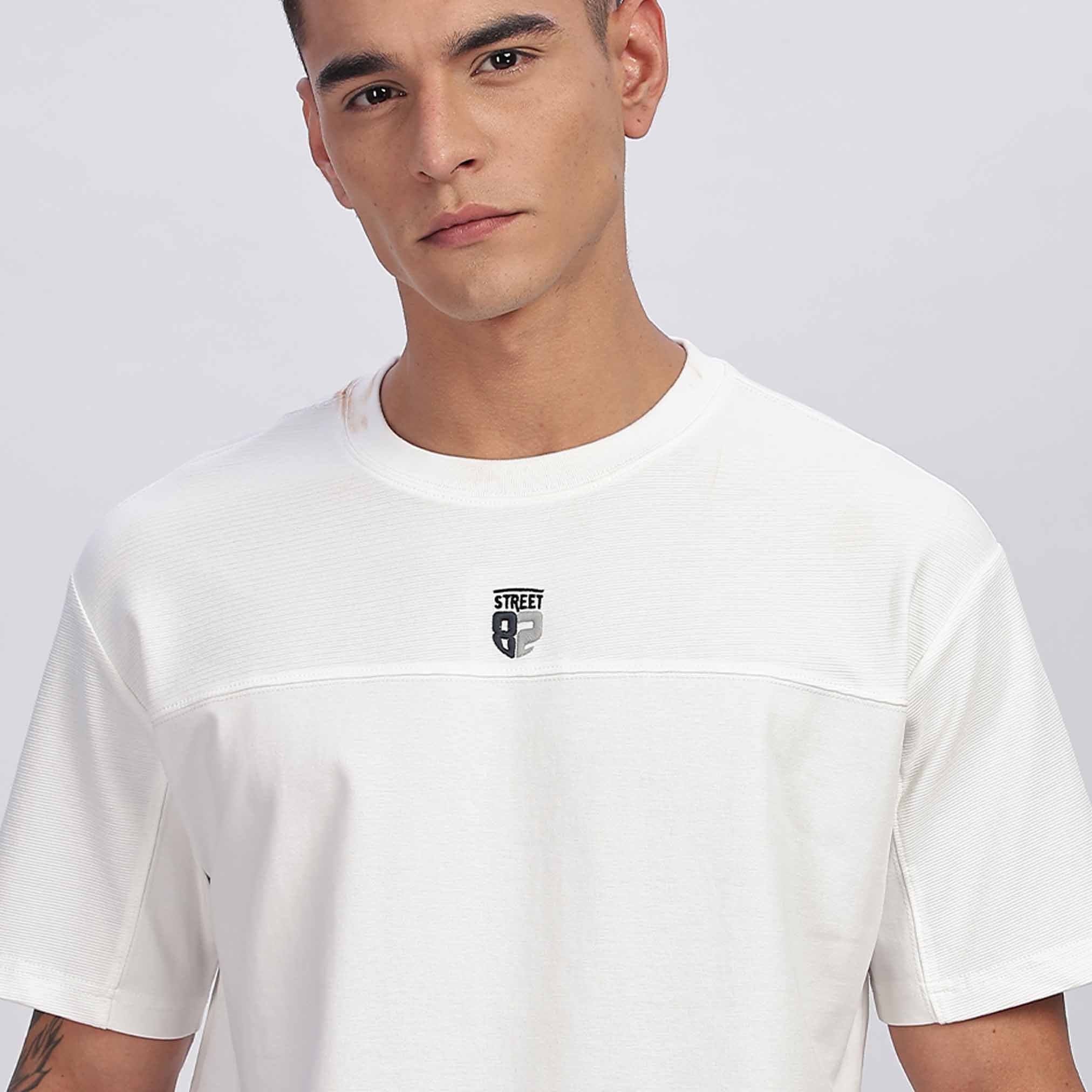 Ribbed yoke Oversized T - Shirt