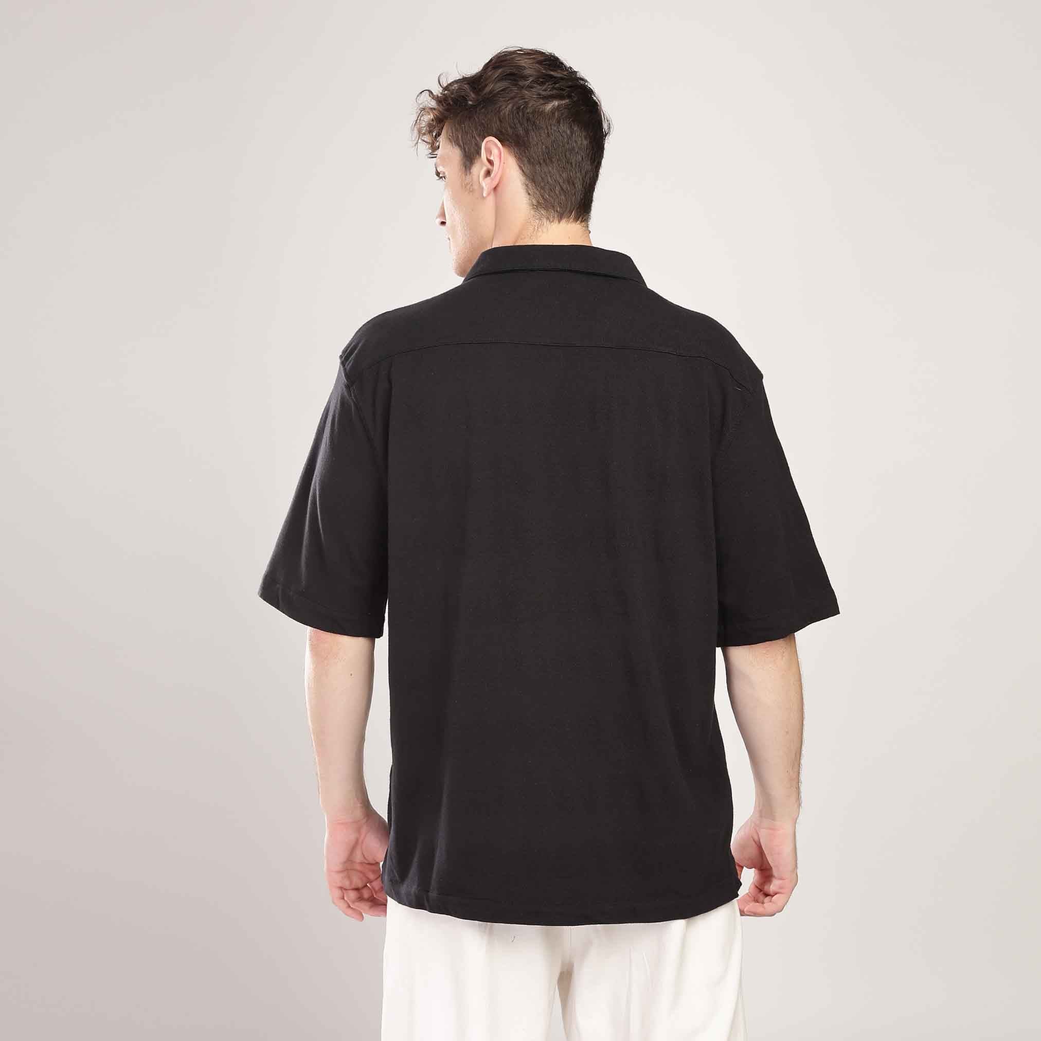 Solid Oversized Cuban Shirt