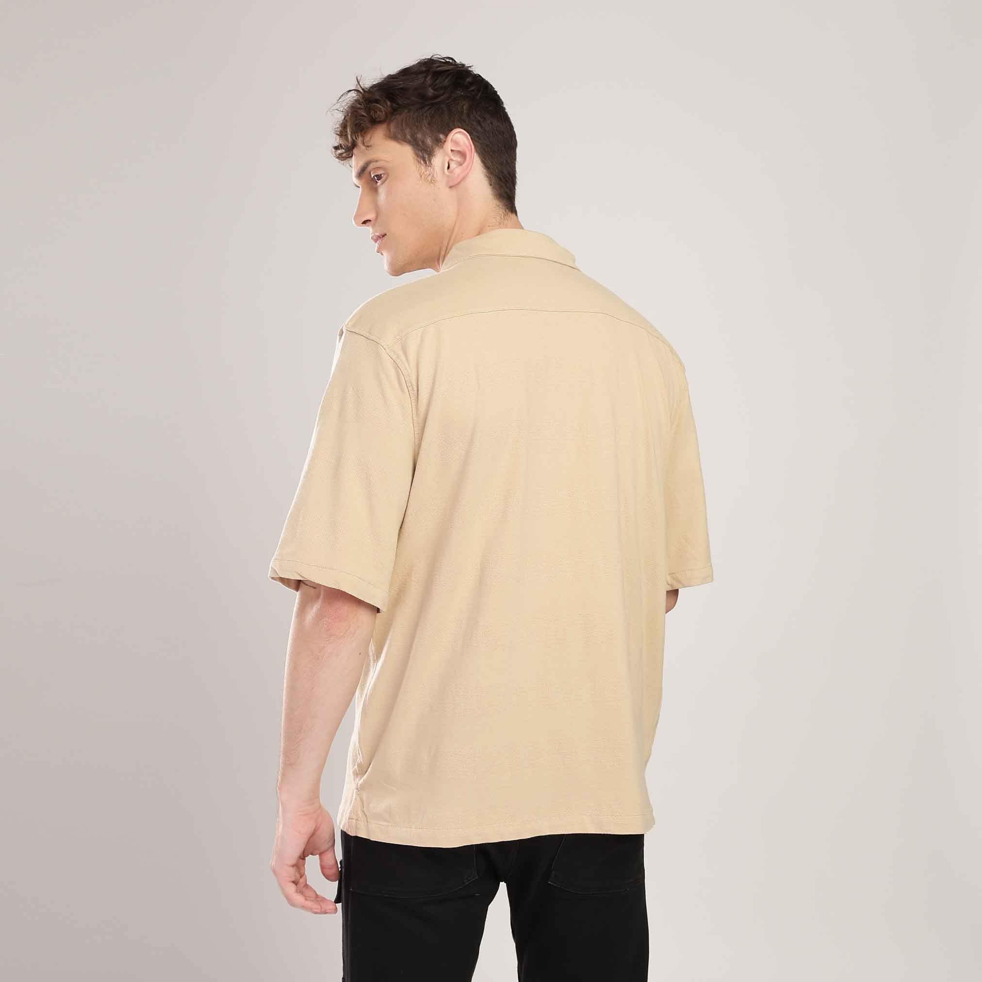 Solid Oversized Cuban Shirt