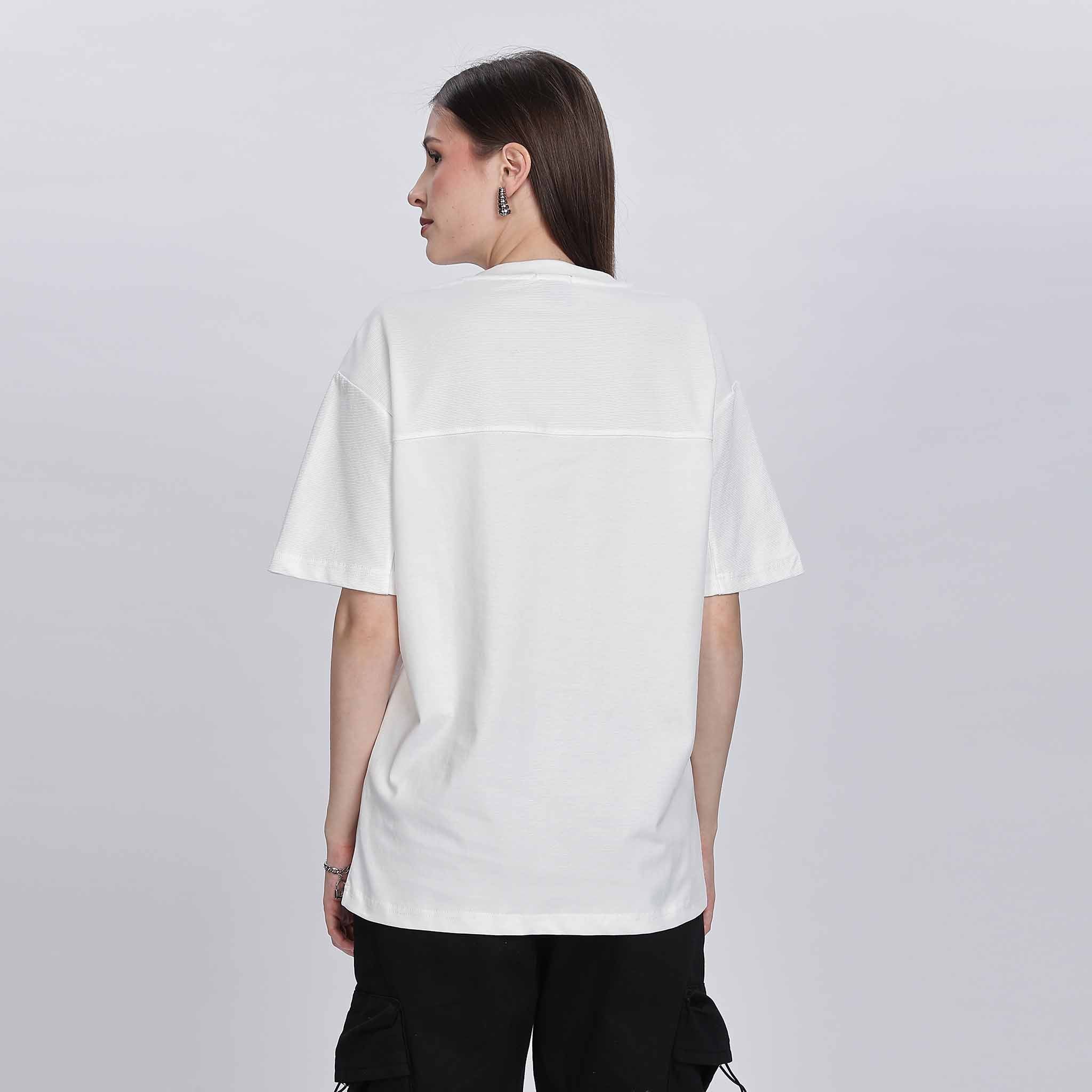 Ribbed yoke Oversized T - Shirt