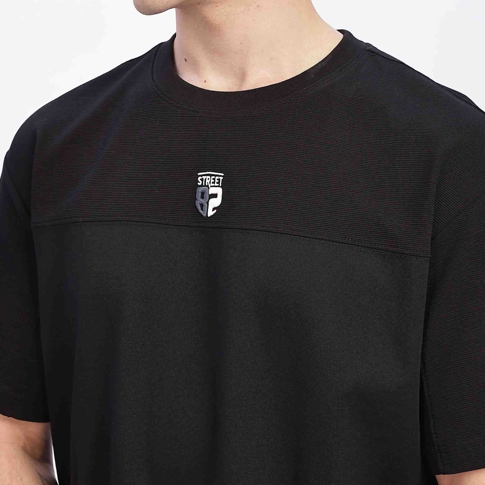 Ribbed yoke Oversized T - Shirt