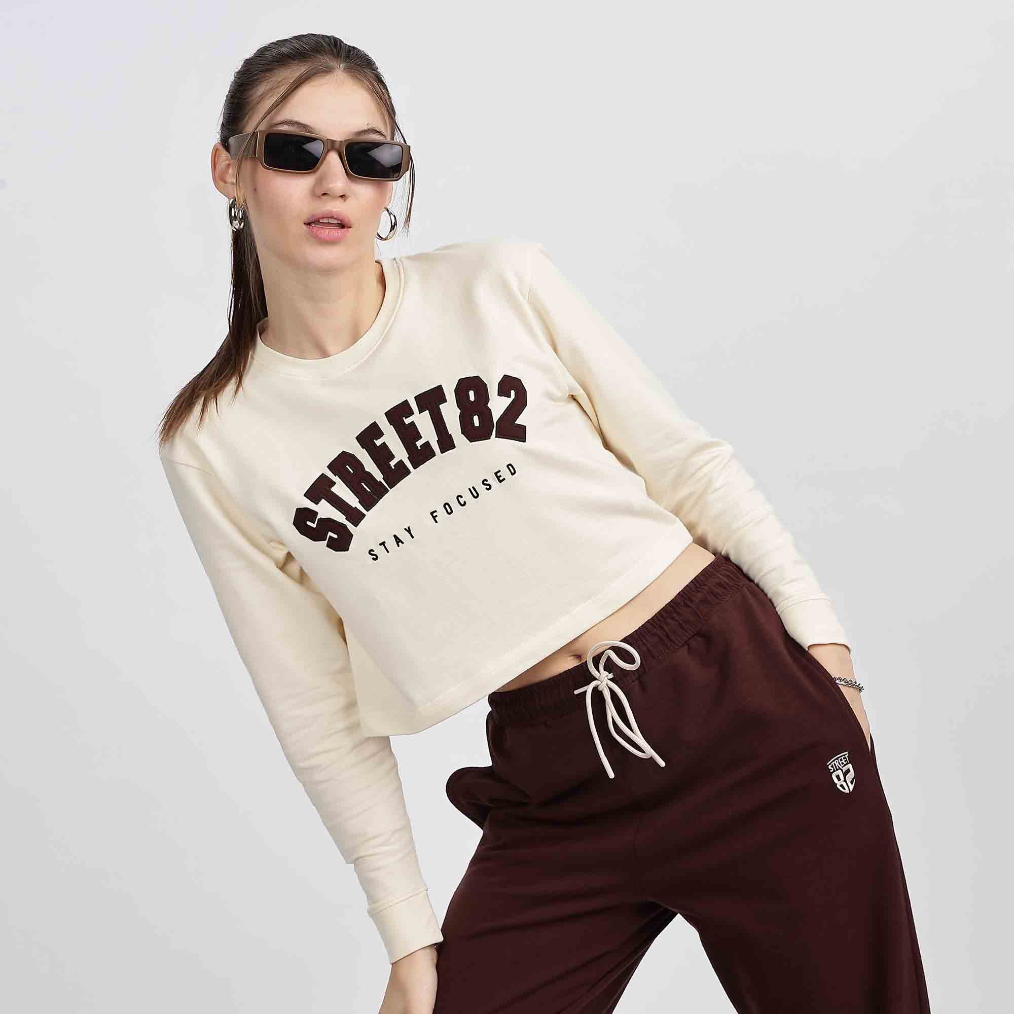 Applique Embroidered Cropped Sweater