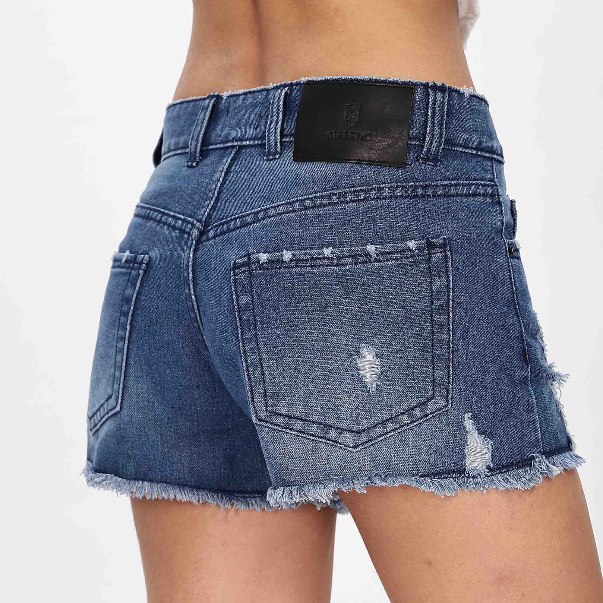 Women Distressed Skinny Denim Shorts