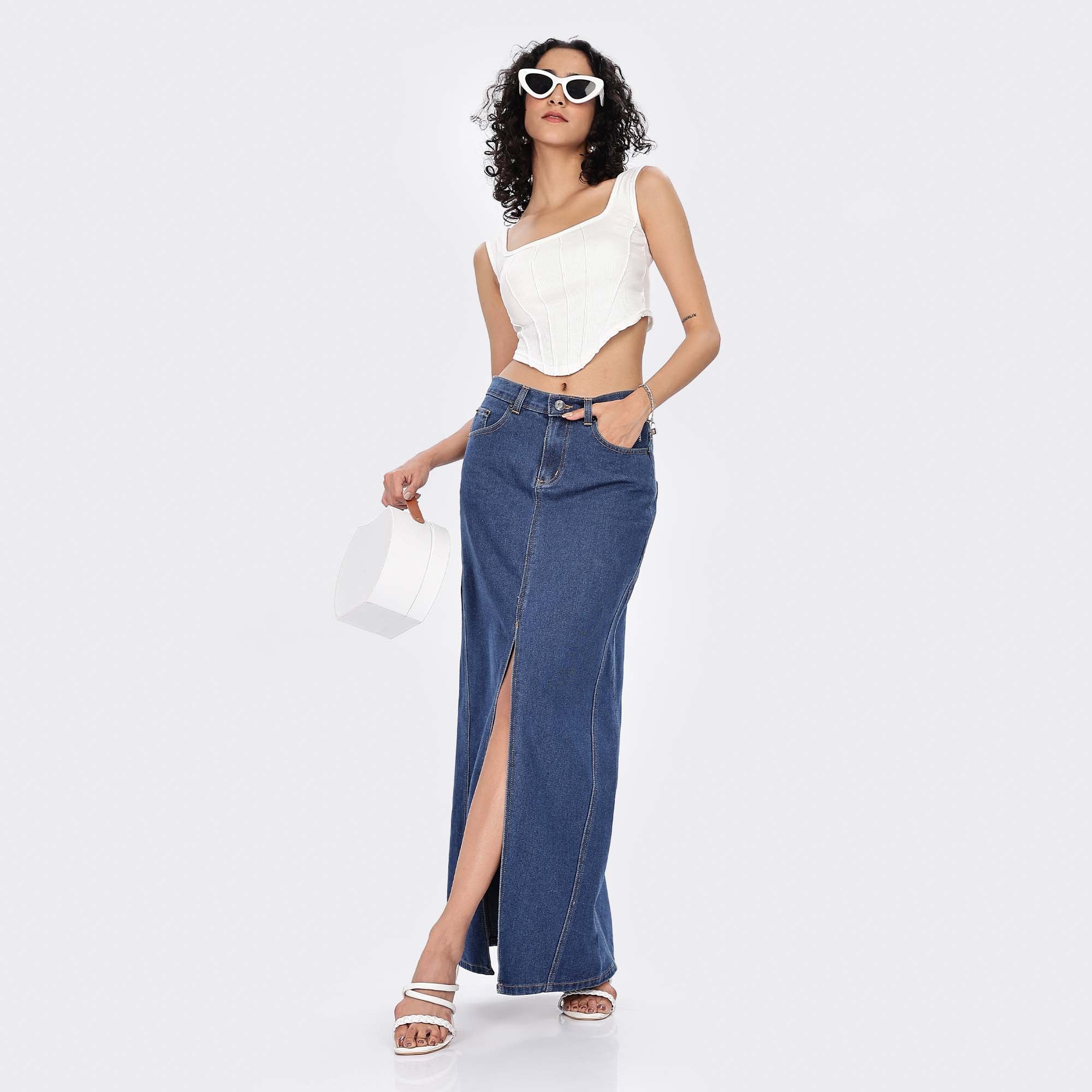 Denim Maxi Skirt