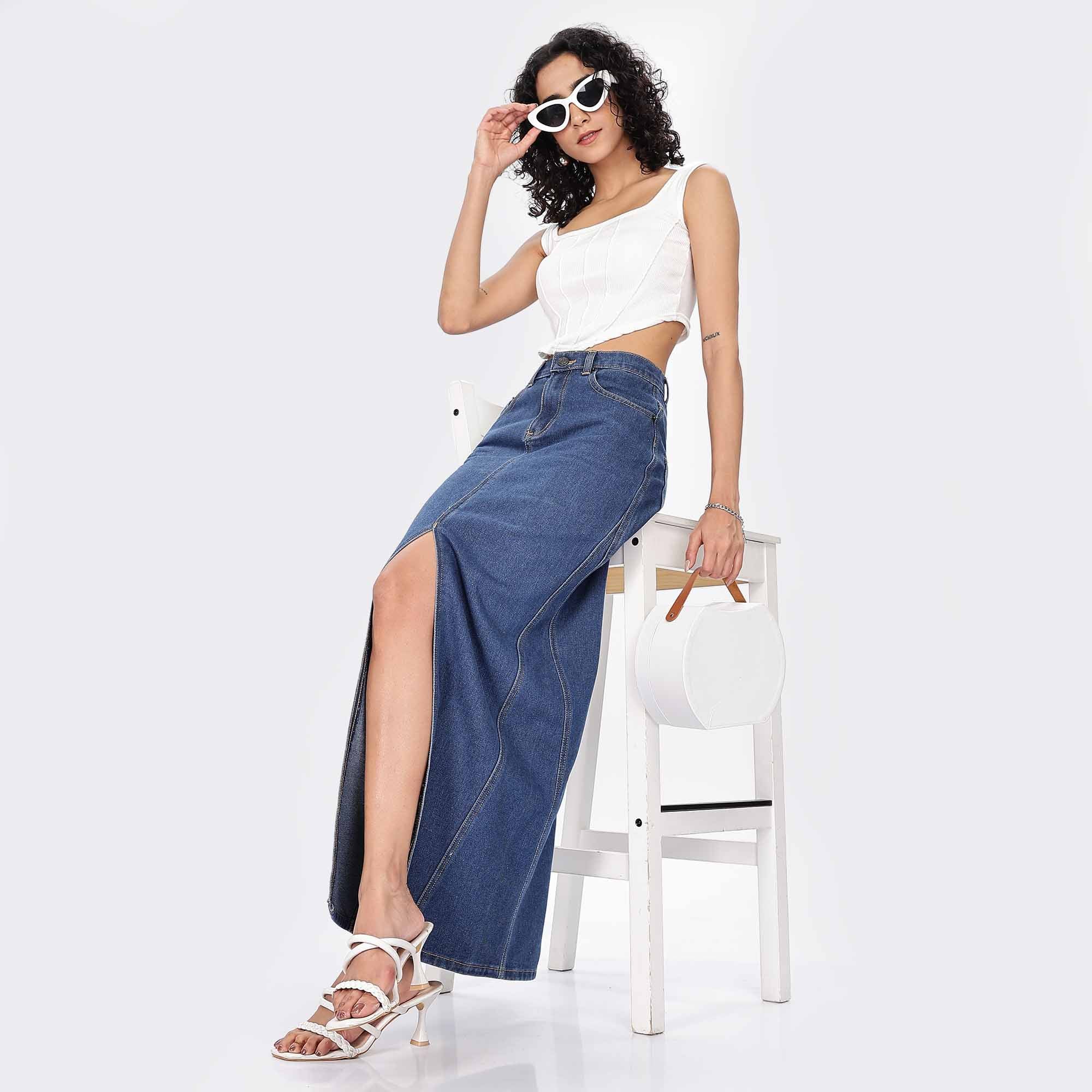 Denim Maxi Skirt