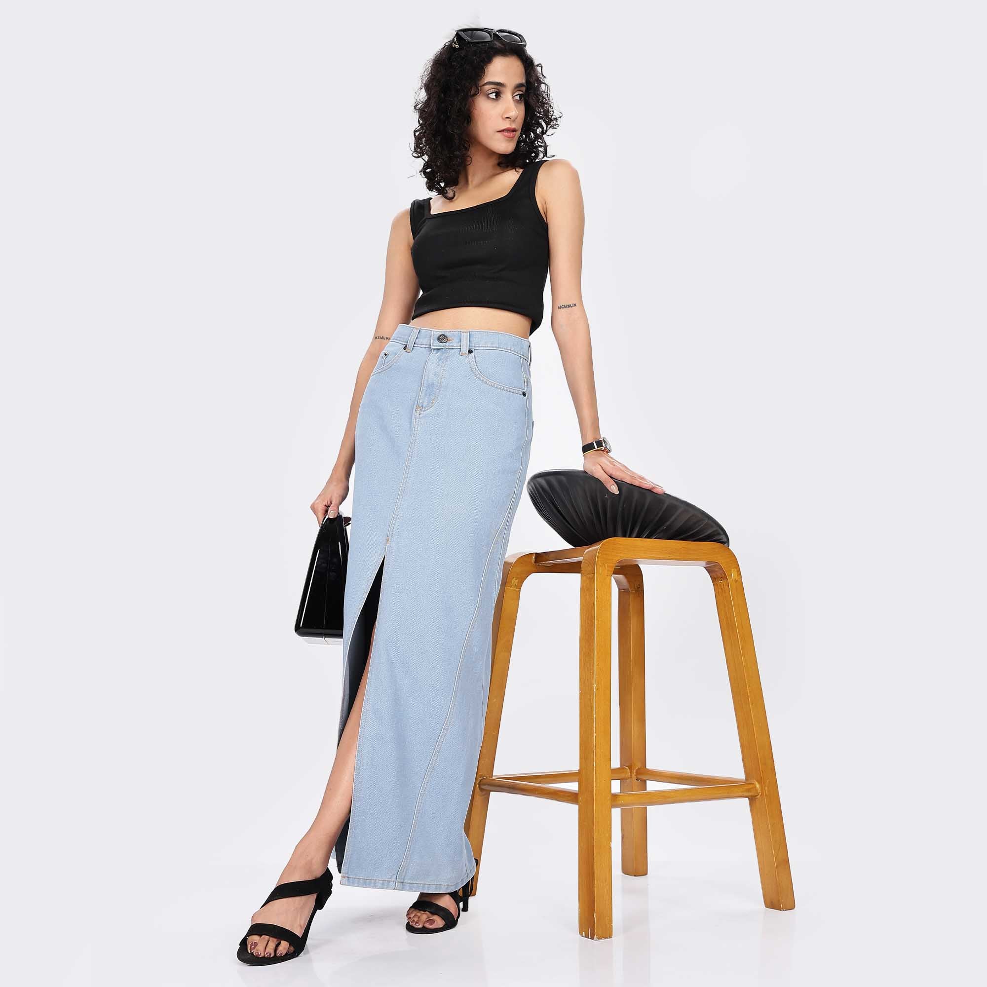 Denim Maxi Skirt