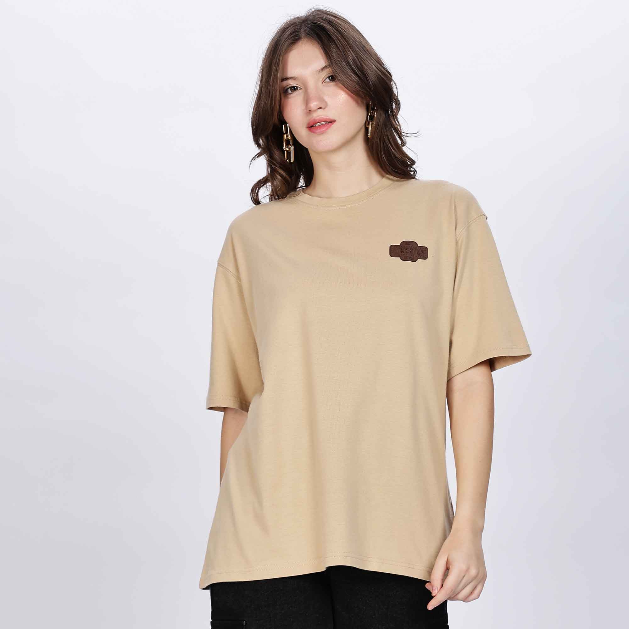 Street82  Unisex Applique Badge  Oversize T-shirt