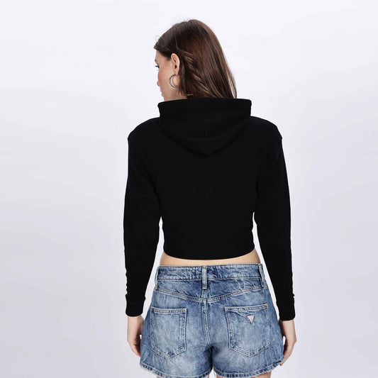 Casual Long Sleeve Cropped Hoodie