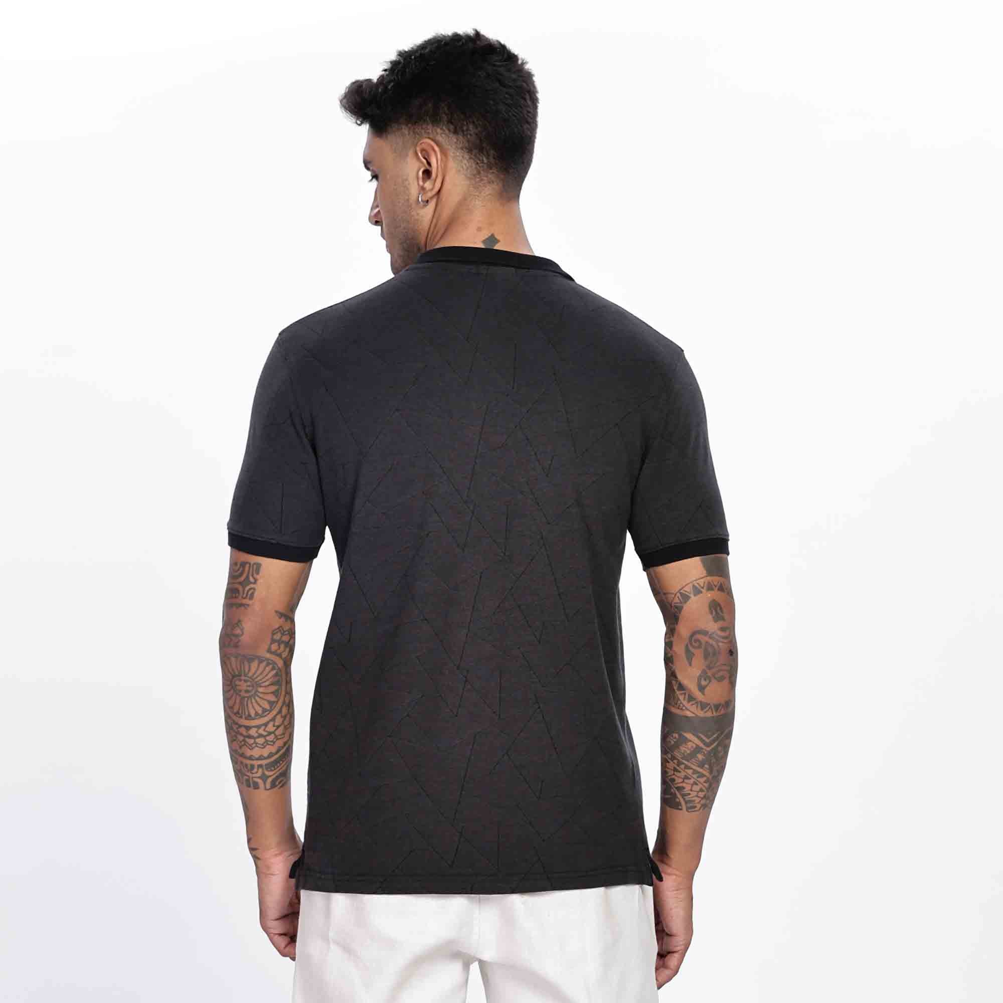 Polygon Pattern Polo Regular fit T shirt