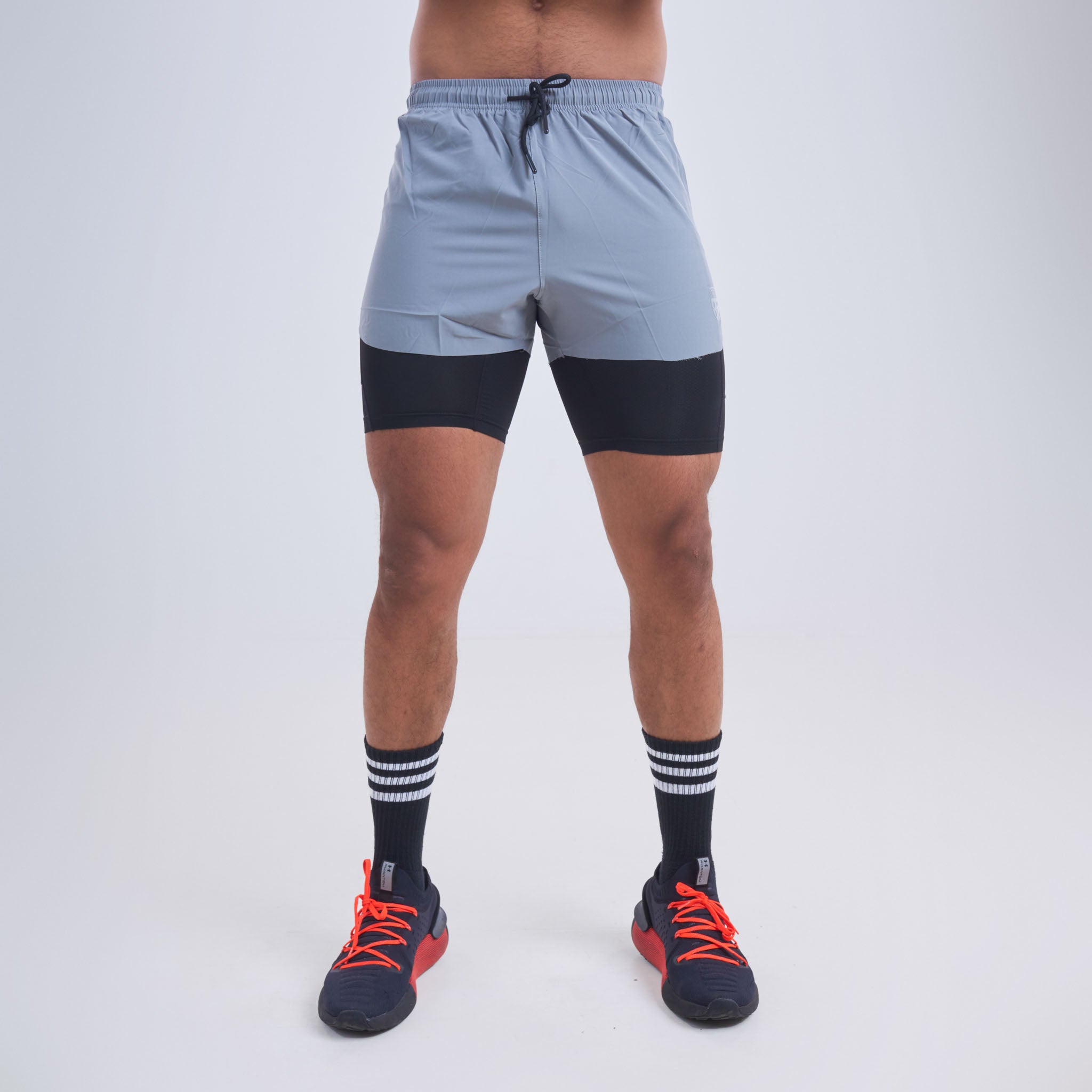 Mens squat shorts with laser holes