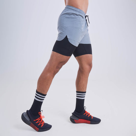 Mens squat shorts with laser holes