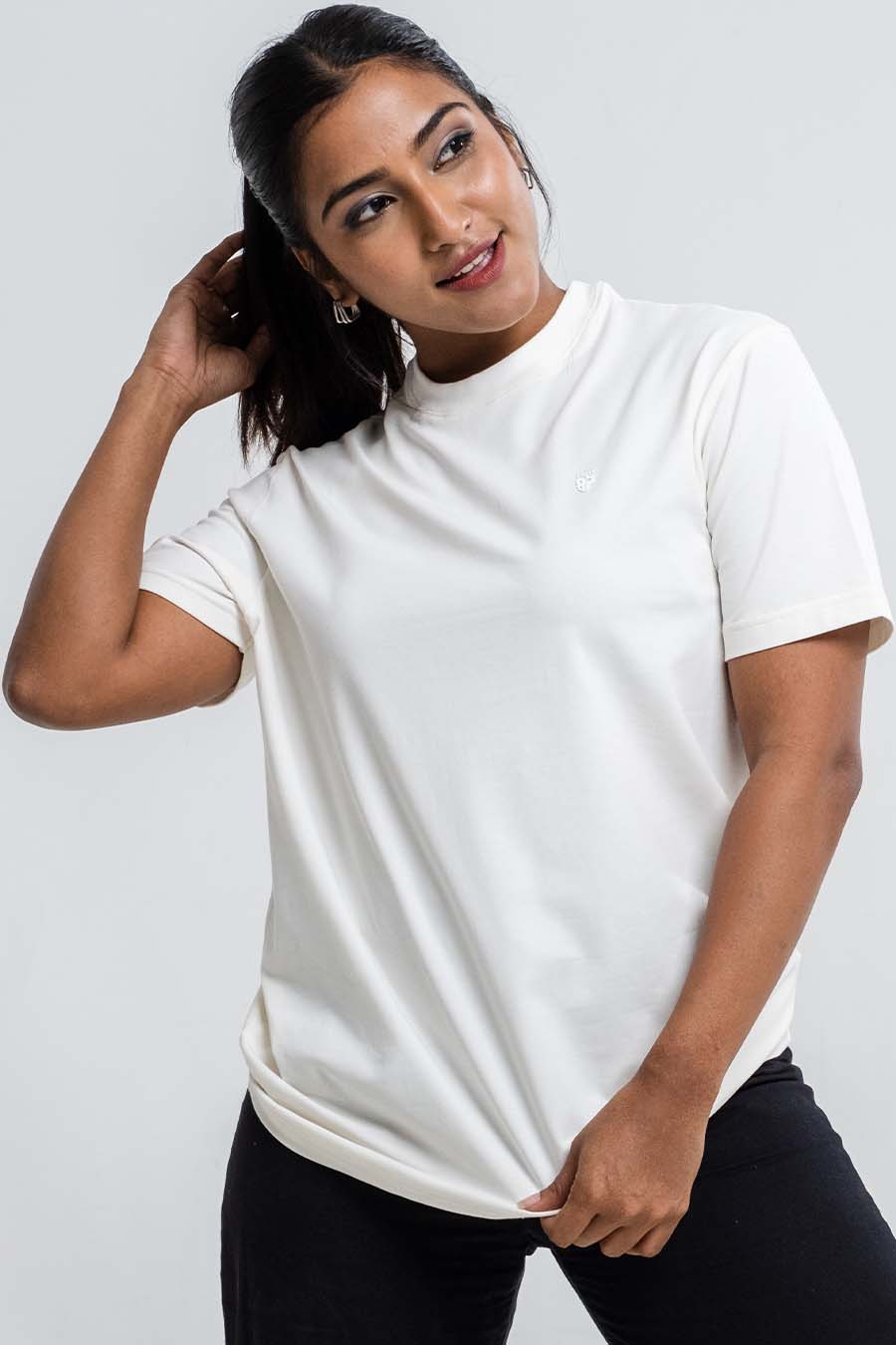 Ladies Plain 8 colors crew neck essential t-shirt