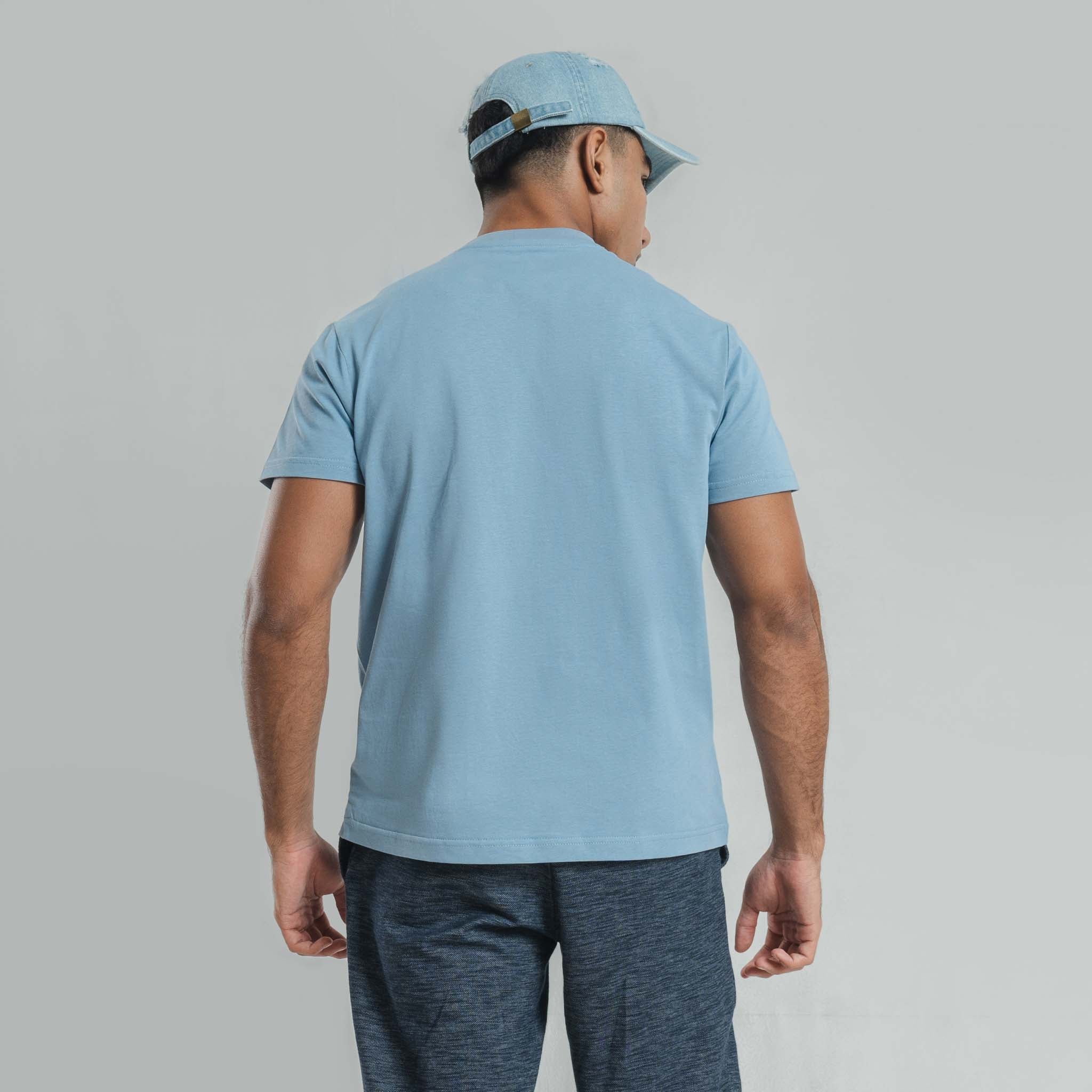 Plain Cornflower Blue crew neck essential t-shirt