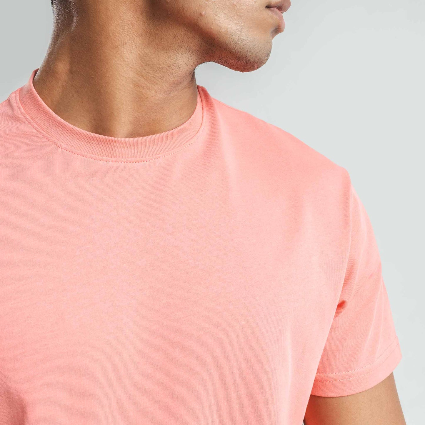 Plain Salmon Pink crew neck essential t-shirt