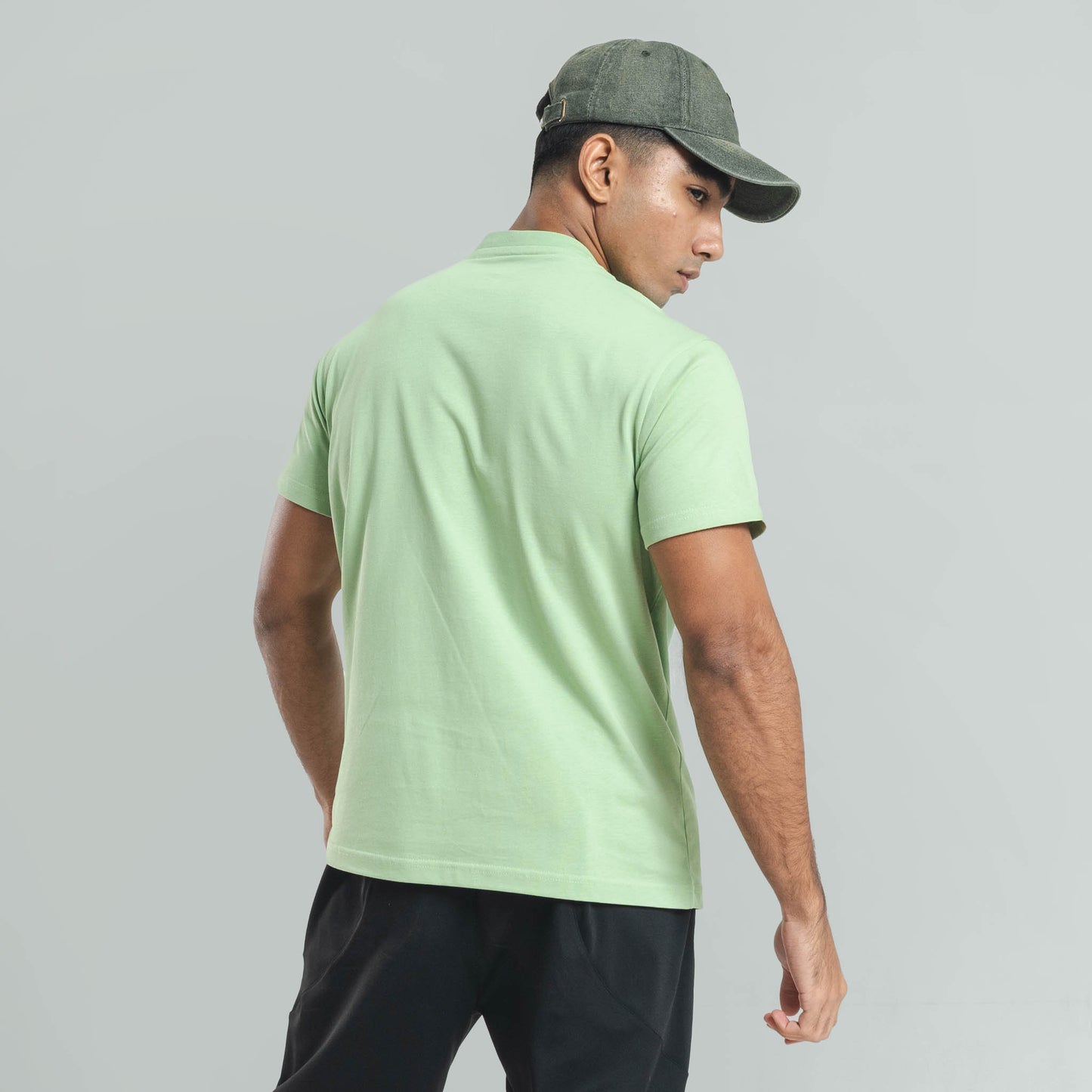 Plain Pear Green crew neck essential t-shirt
