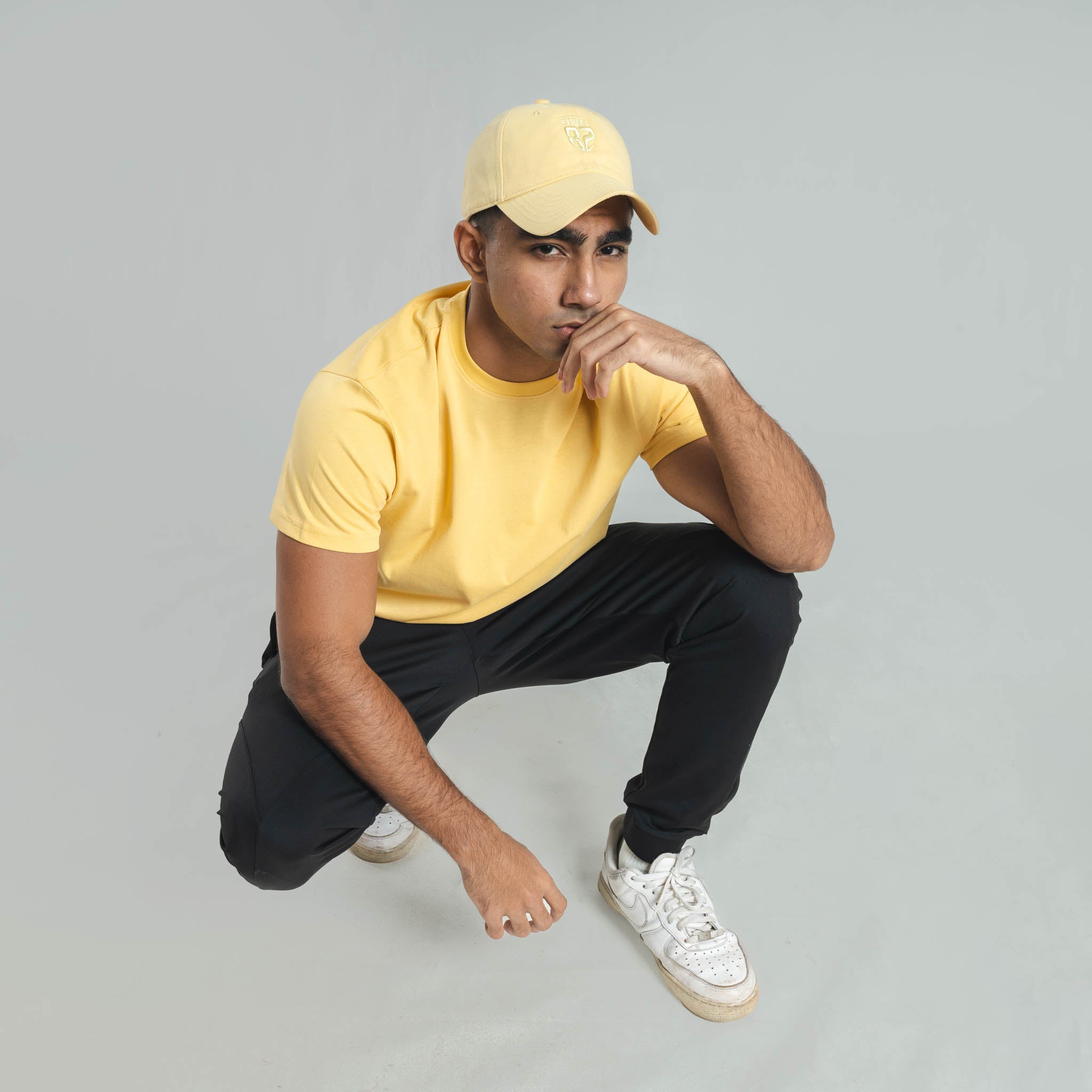 Plain Mustard Yellow crew neck essential t-shirt