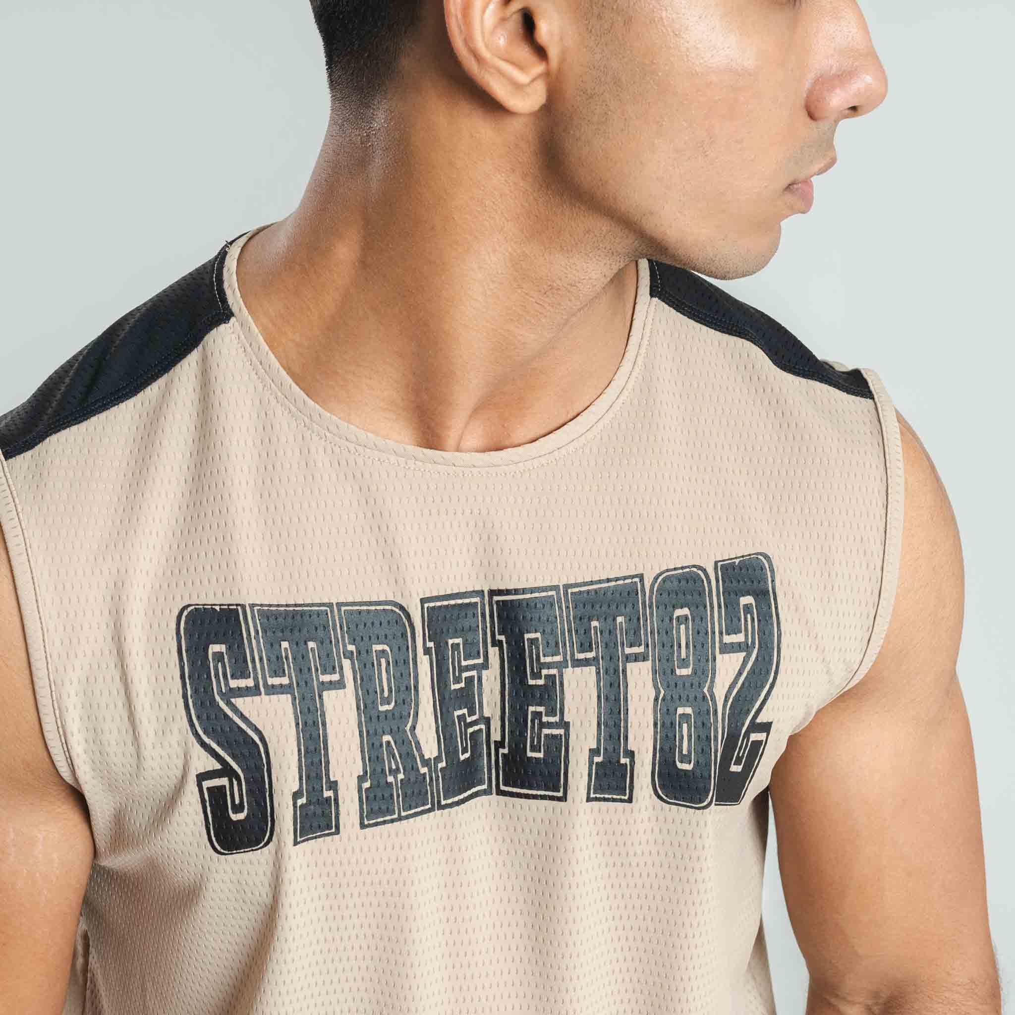 Gents Arm Cut T-shirt, Back Shoulder Contrast