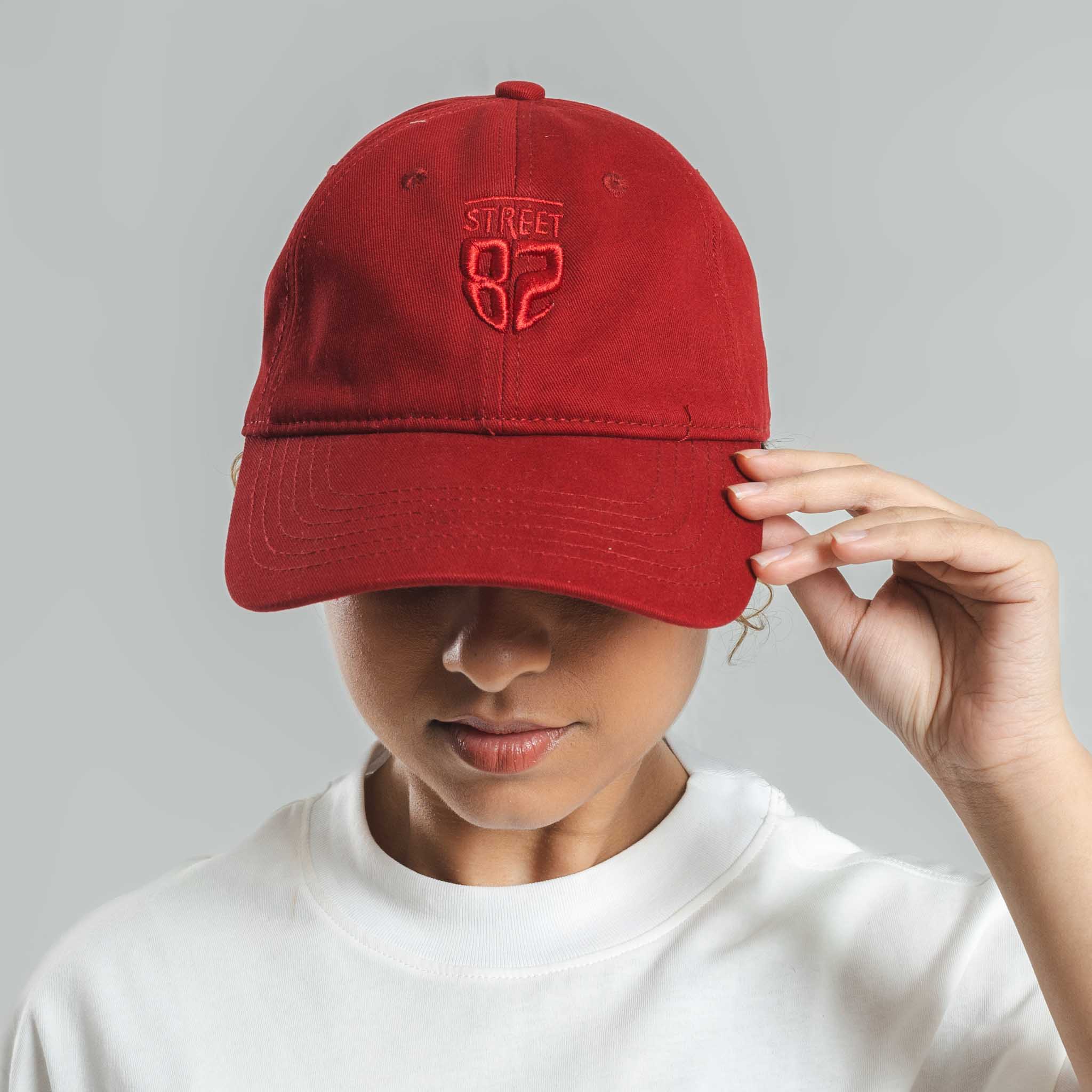 Red Unisex Baseball cap with 3D Logo Embroidery