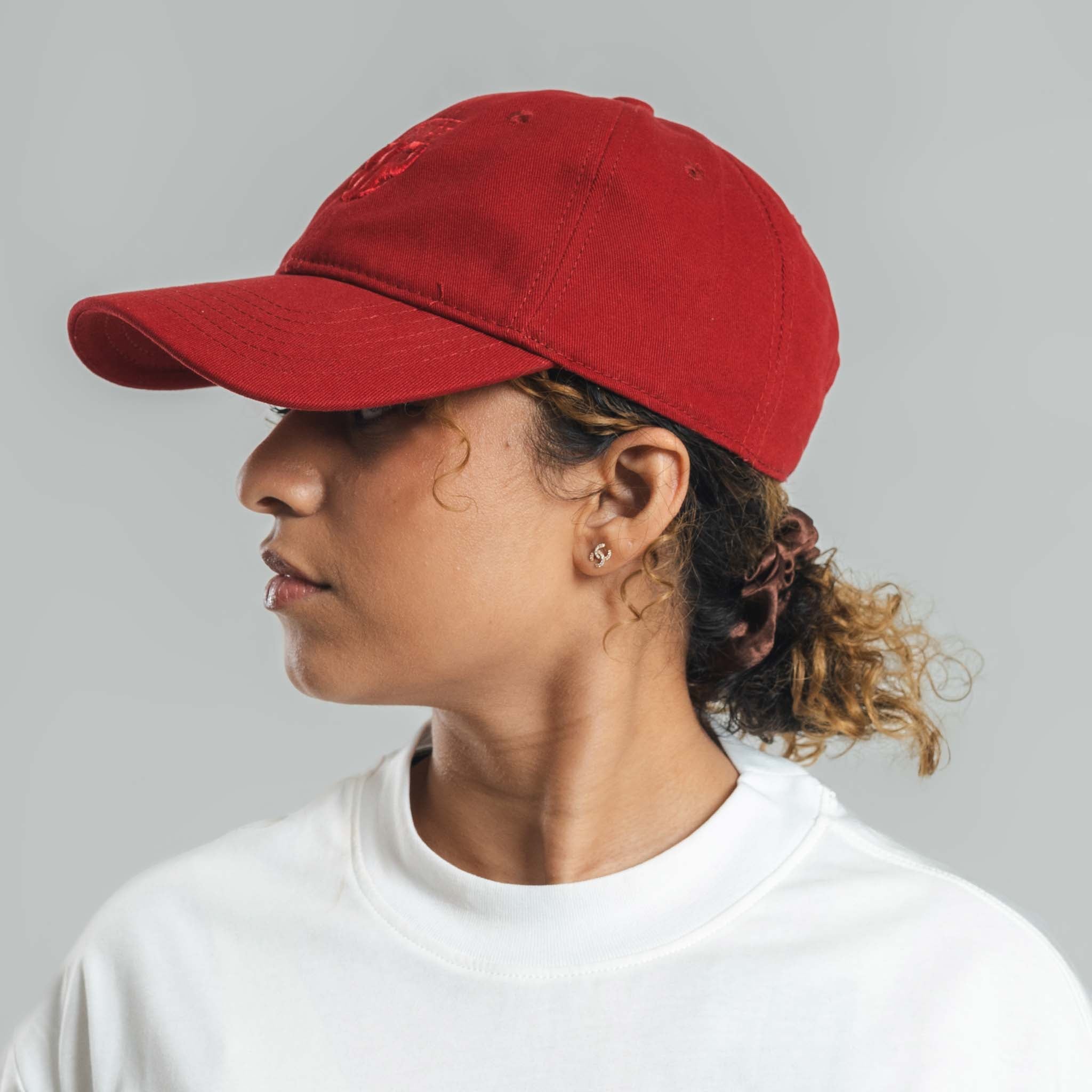 Red Unisex Baseball cap with 3D Logo Embroidery