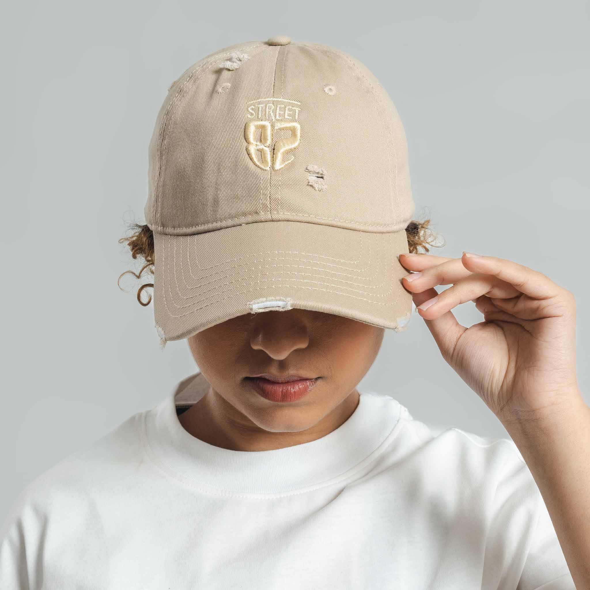 Unstructured Distressed Ladies Cap with 3D Logo Embroidery