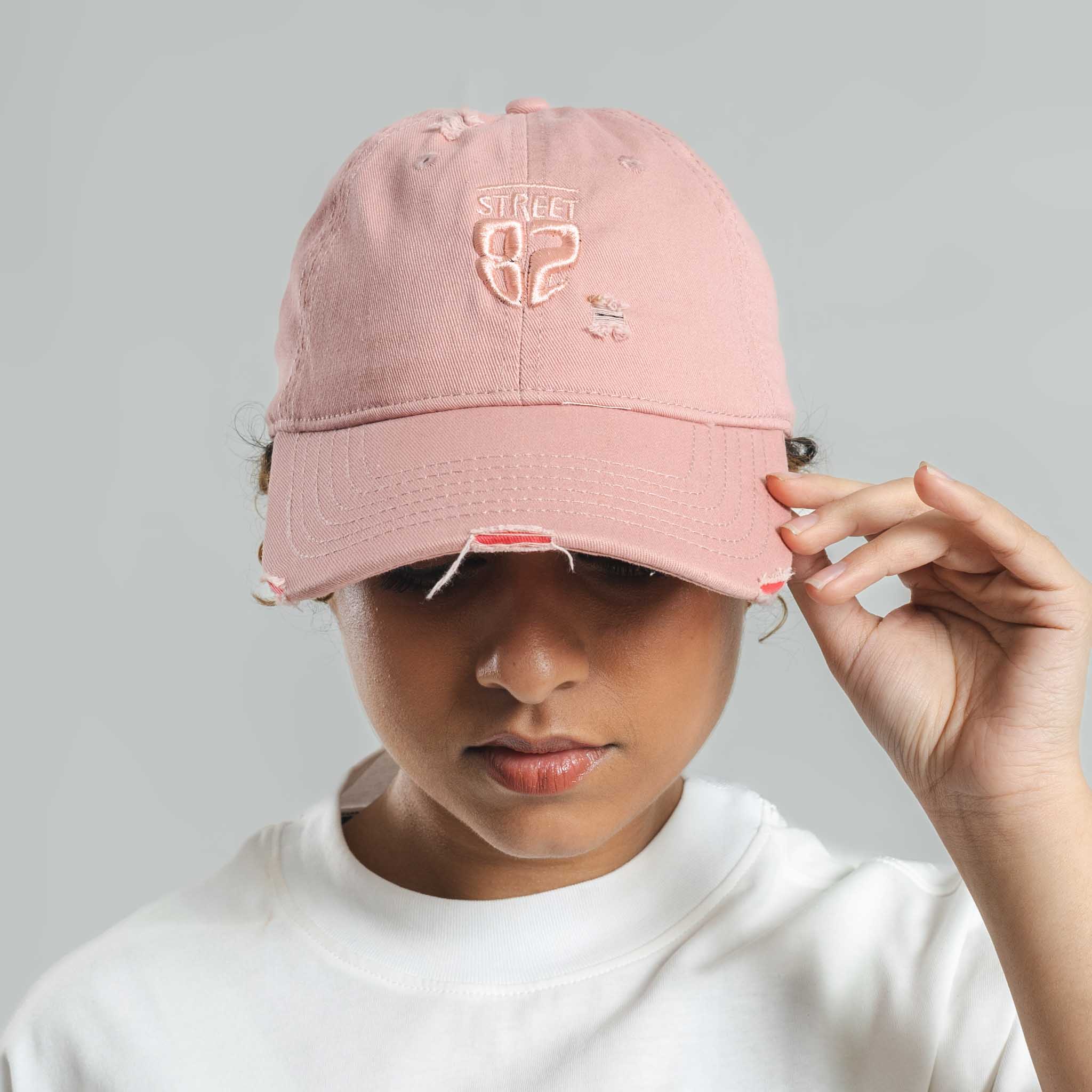 Unstructured Distressed Ladies Cap with 3D Logo Embroidery