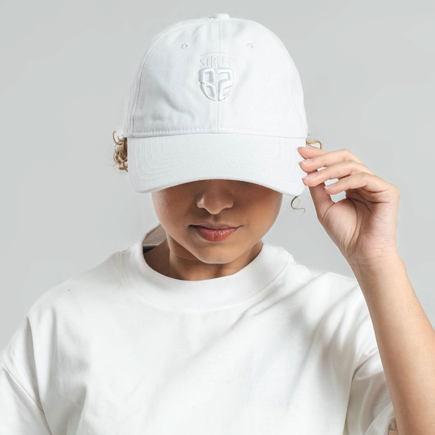 White Unisex Baseball cap with 3D Logo Embroidery
