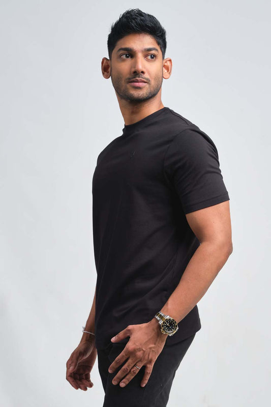 Plain Black crew neck essential t-shirt