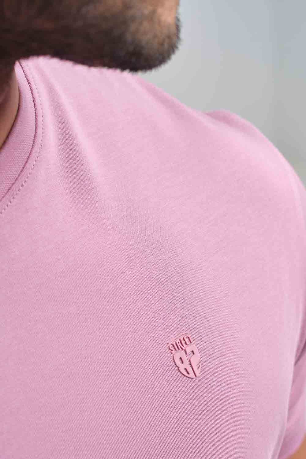 Plain Dusty Orchid crew neck essential t-shirt