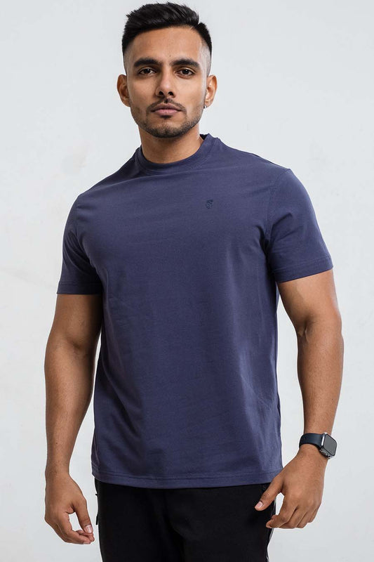 Plain Blue Nightz crew neck essential t-shirt