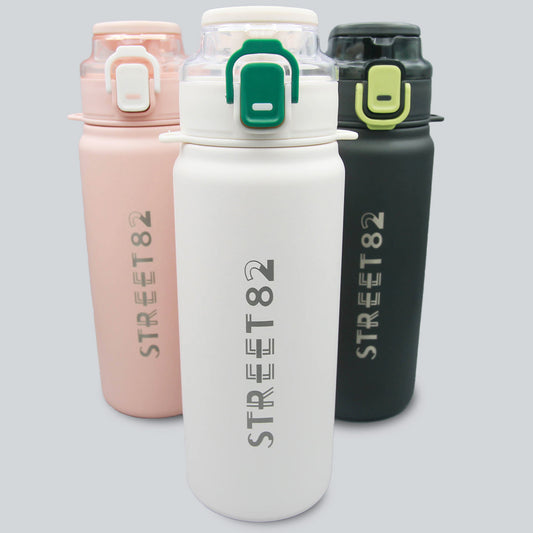 Sports Water Bottle Double Wall Vacuum Insulated Stainless Steel Water Bottle with Straw Spout Wide mouth Lid Strainer