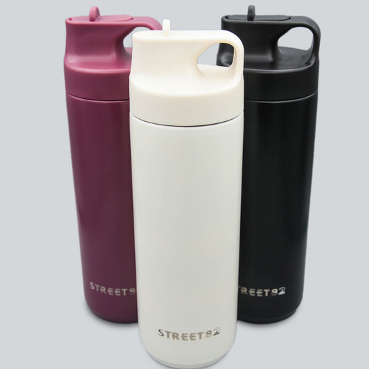 550ml leakproof stainless steel insulated vacuum flasks thermoses double wall sport fitness water bottle with straw