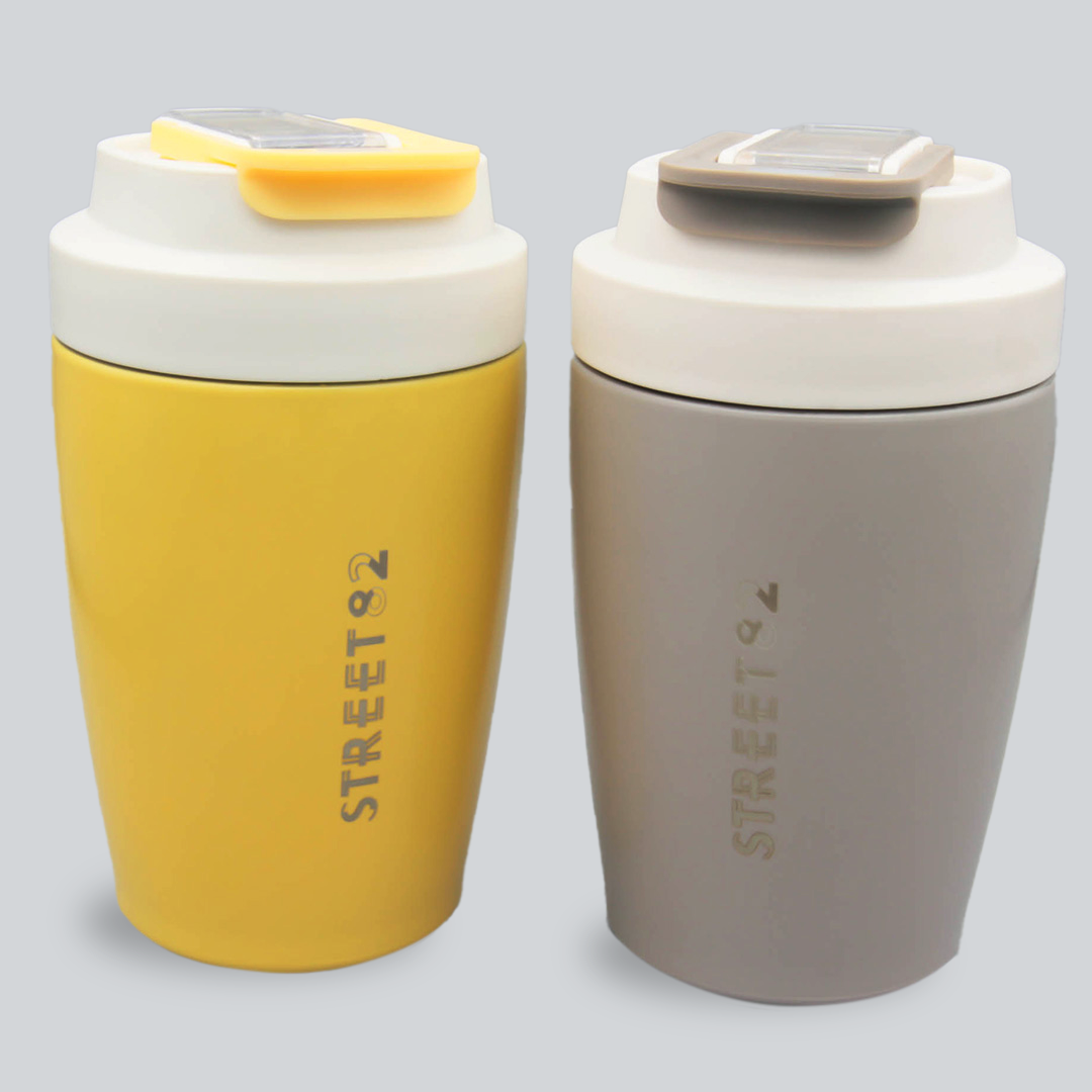 Stainless Steel Vacuum Flask with Straw Portable Travel Leakproof Thermos Cup