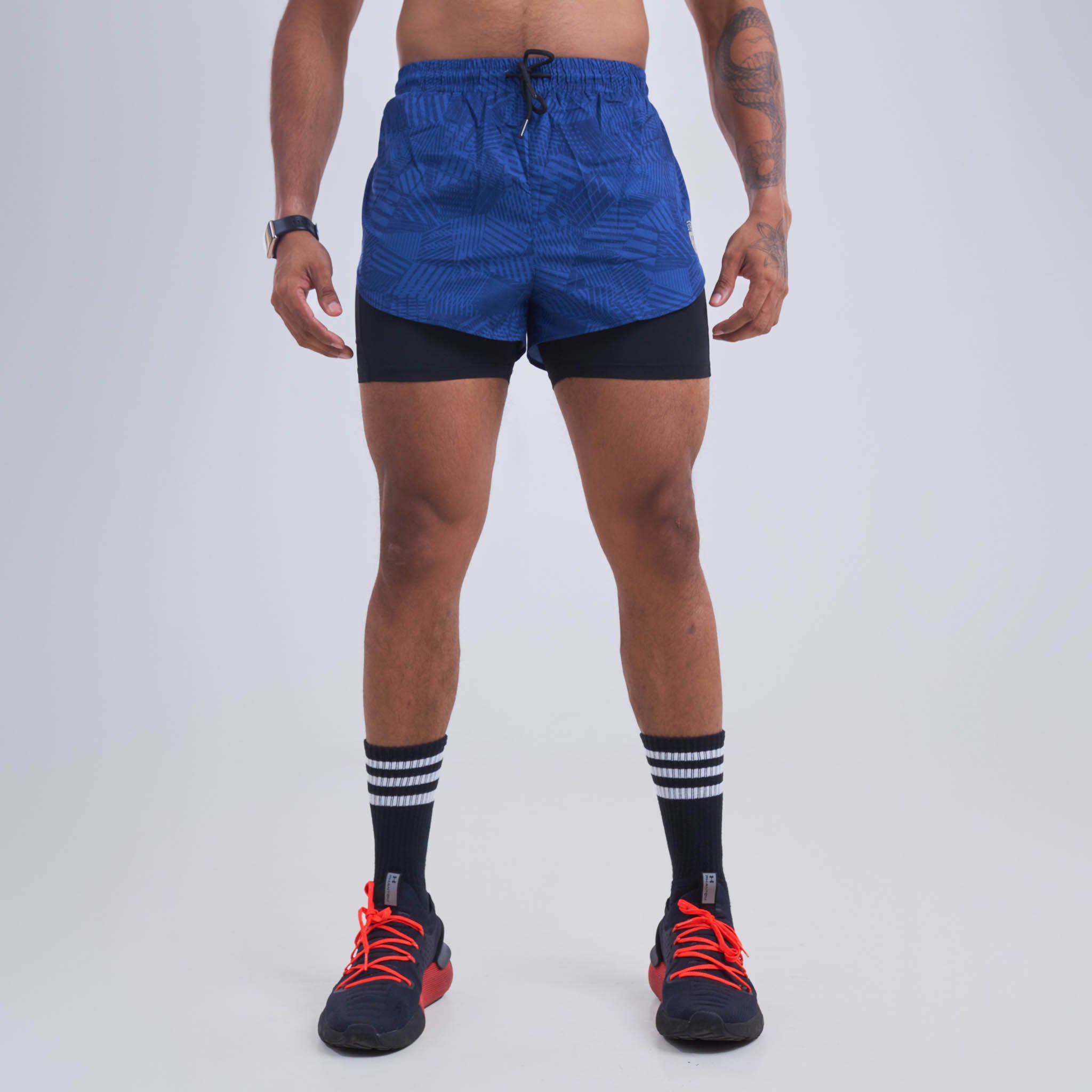 Mens Sports Shorts with Reflective Logo