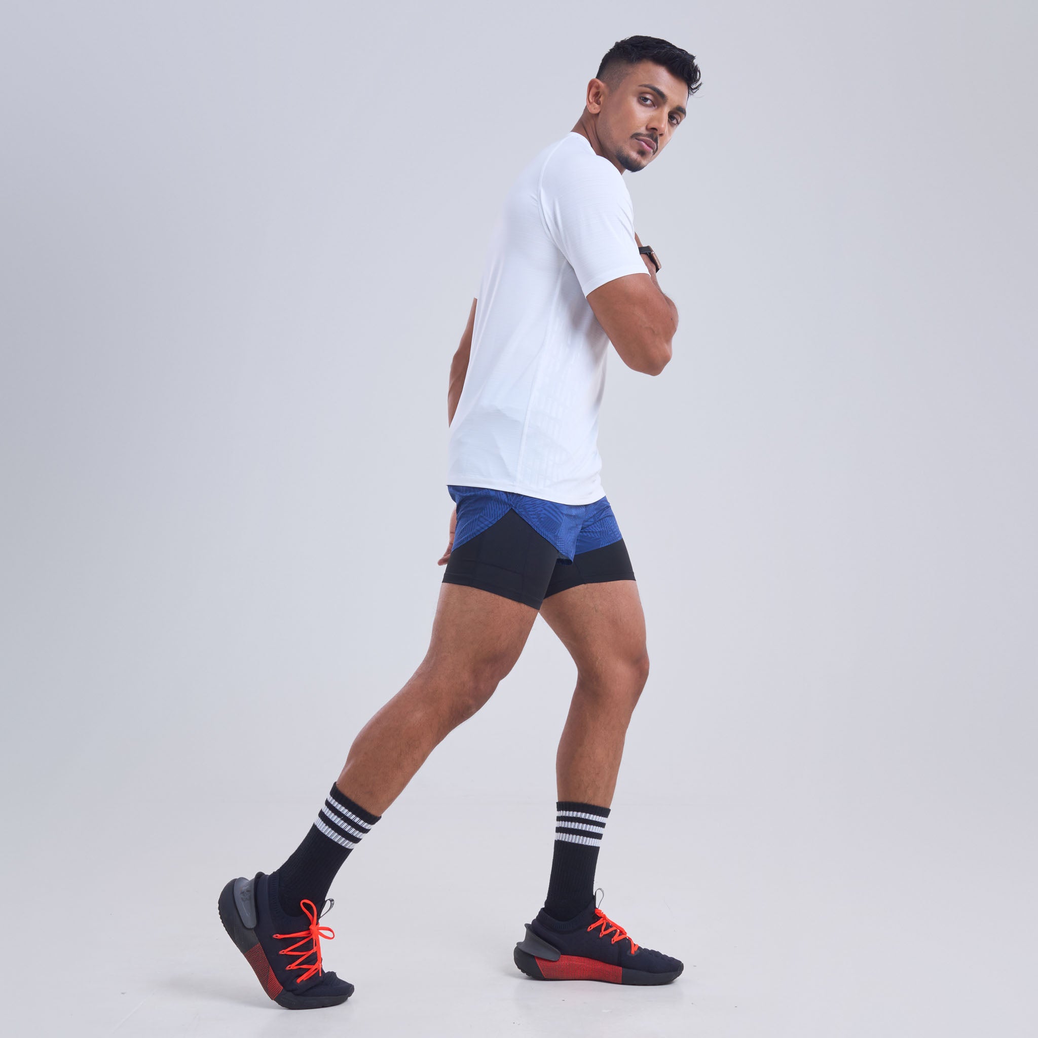 Mens Sports Shorts with Reflective Logo