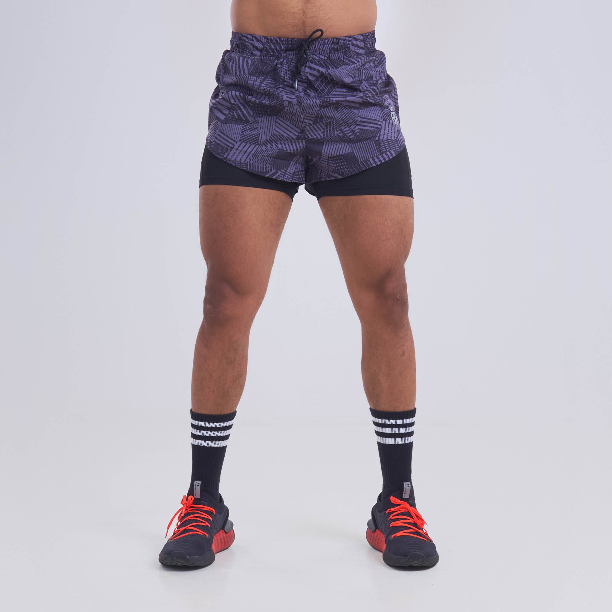 Mens Sports Shorts with Reflective Logo