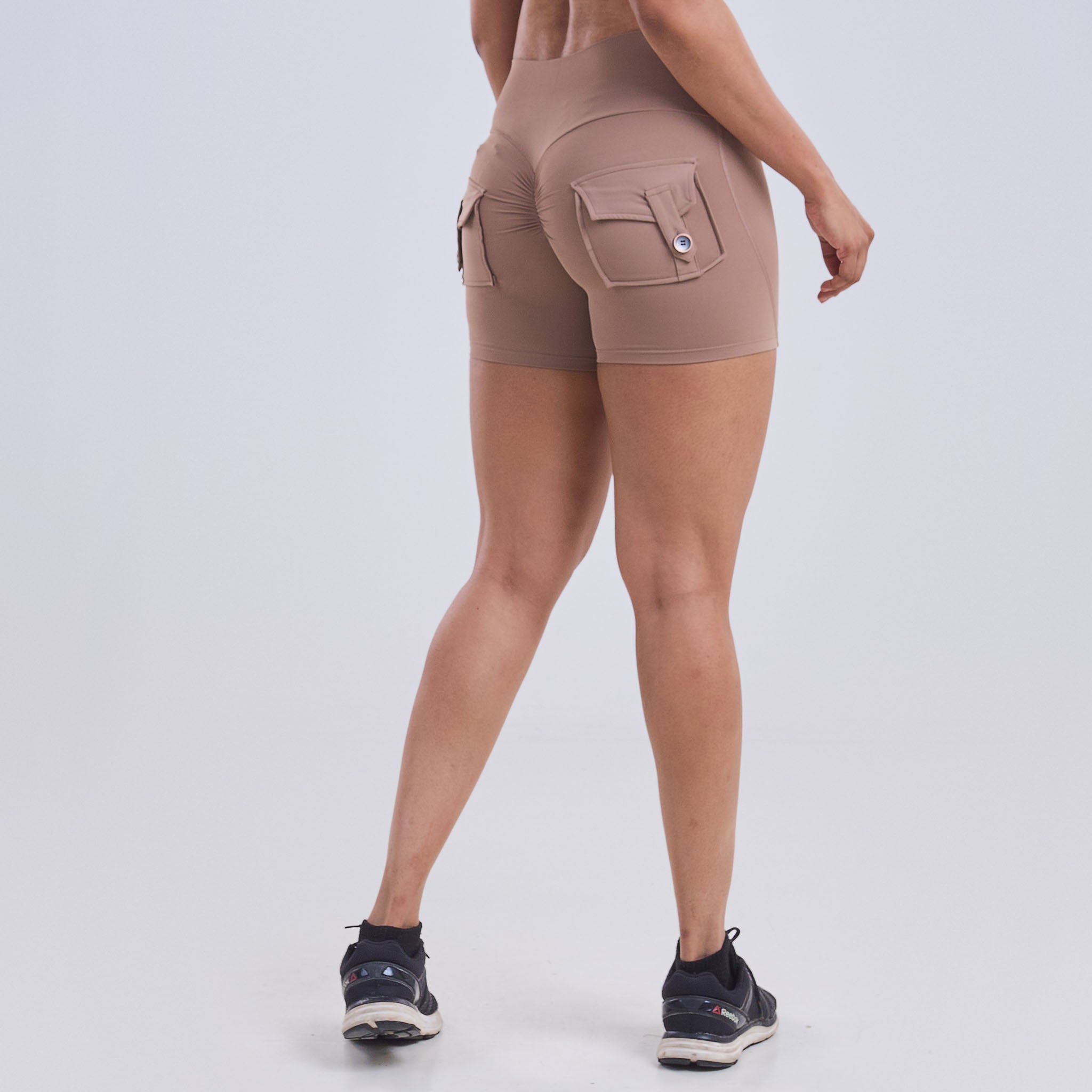 Ladies High Waist Scrunch Butt Pocket Shorts